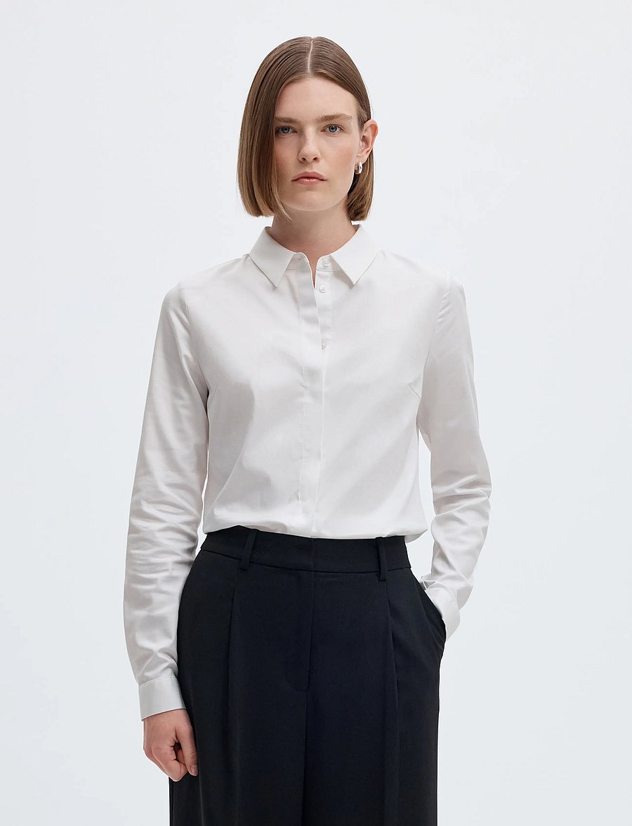 Selected - SLWROMIE LS FITTED SHIRT NOOS - langärmlige hemden - bright white - 0