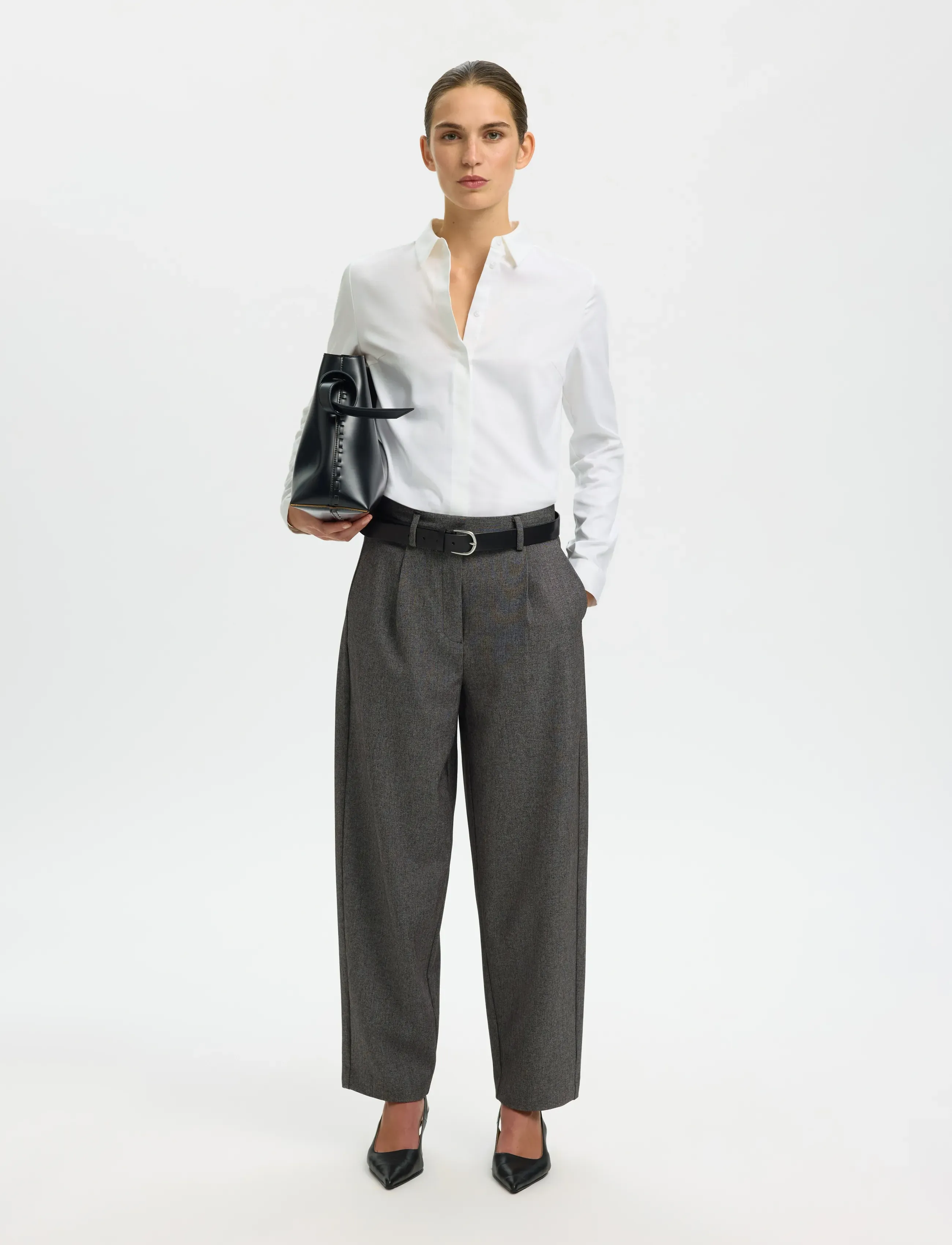 Selected - SLWROMIE LS FITTED SHIRT NOOS - langärmlige hemden - bright white - 3