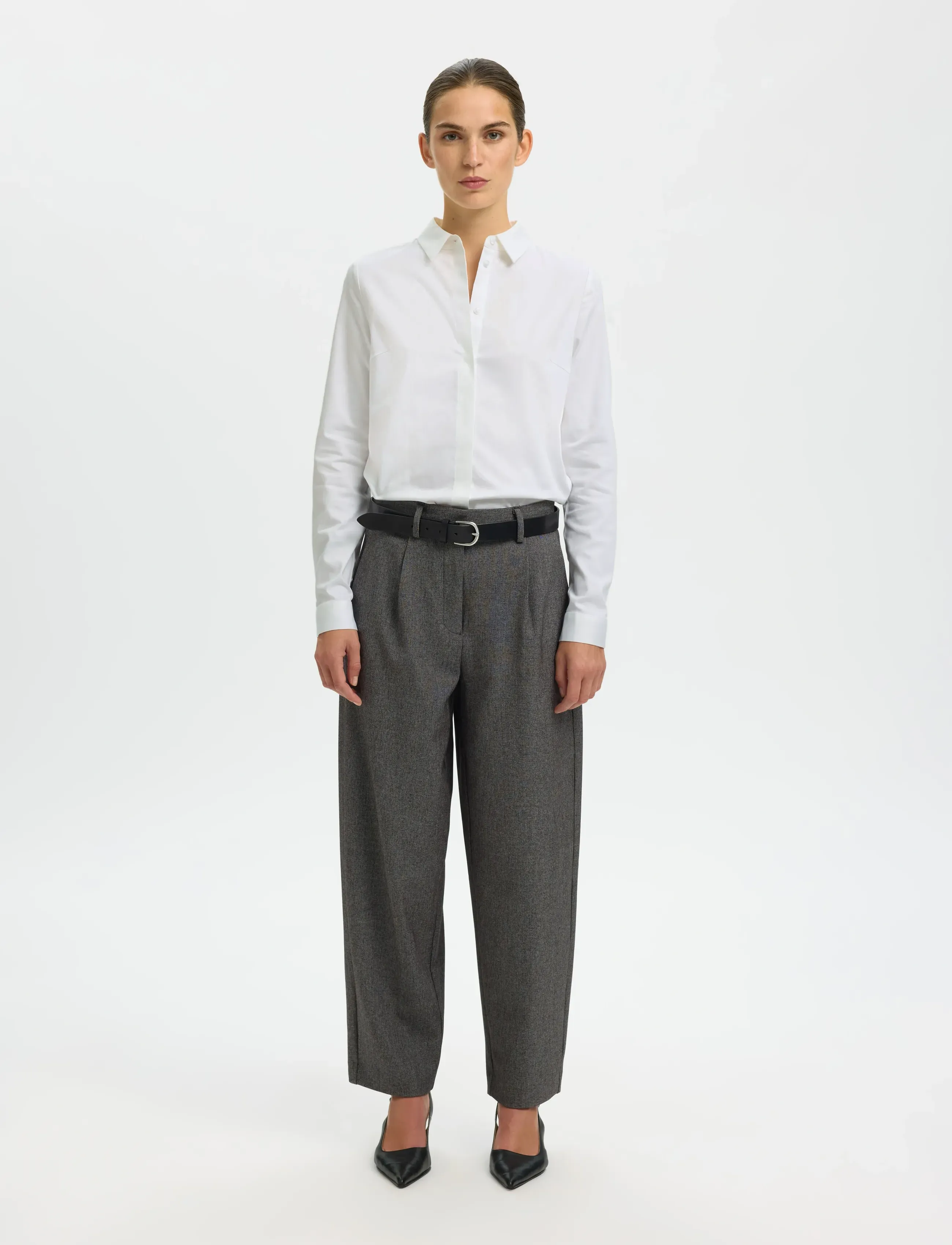 Selected - SLWROMIE LS FITTED SHIRT NOOS - langärmlige hemden - bright white - 5