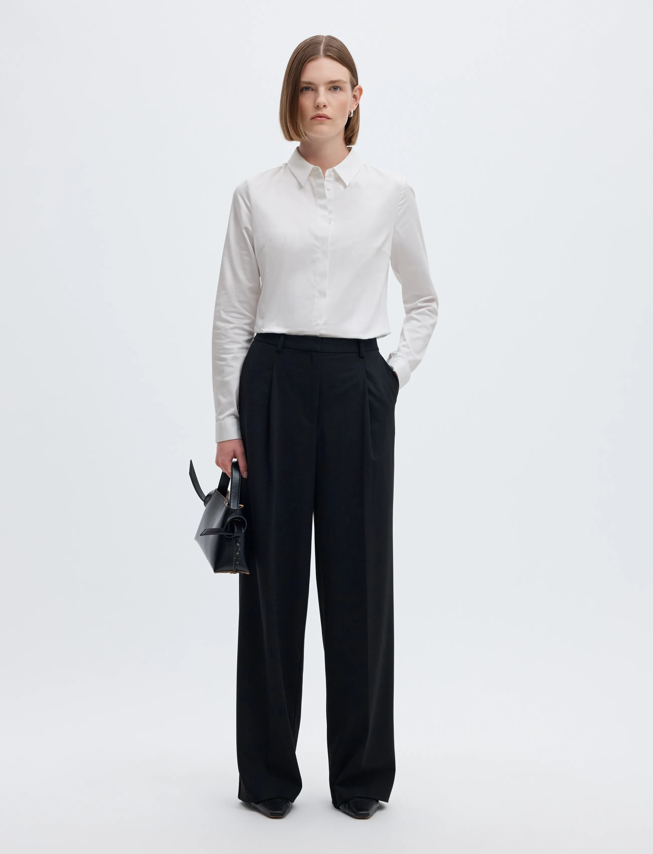 Selected - SLWROMIE LS FITTED SHIRT NOOS - pikkade varrukatega särgid - bright white - 5