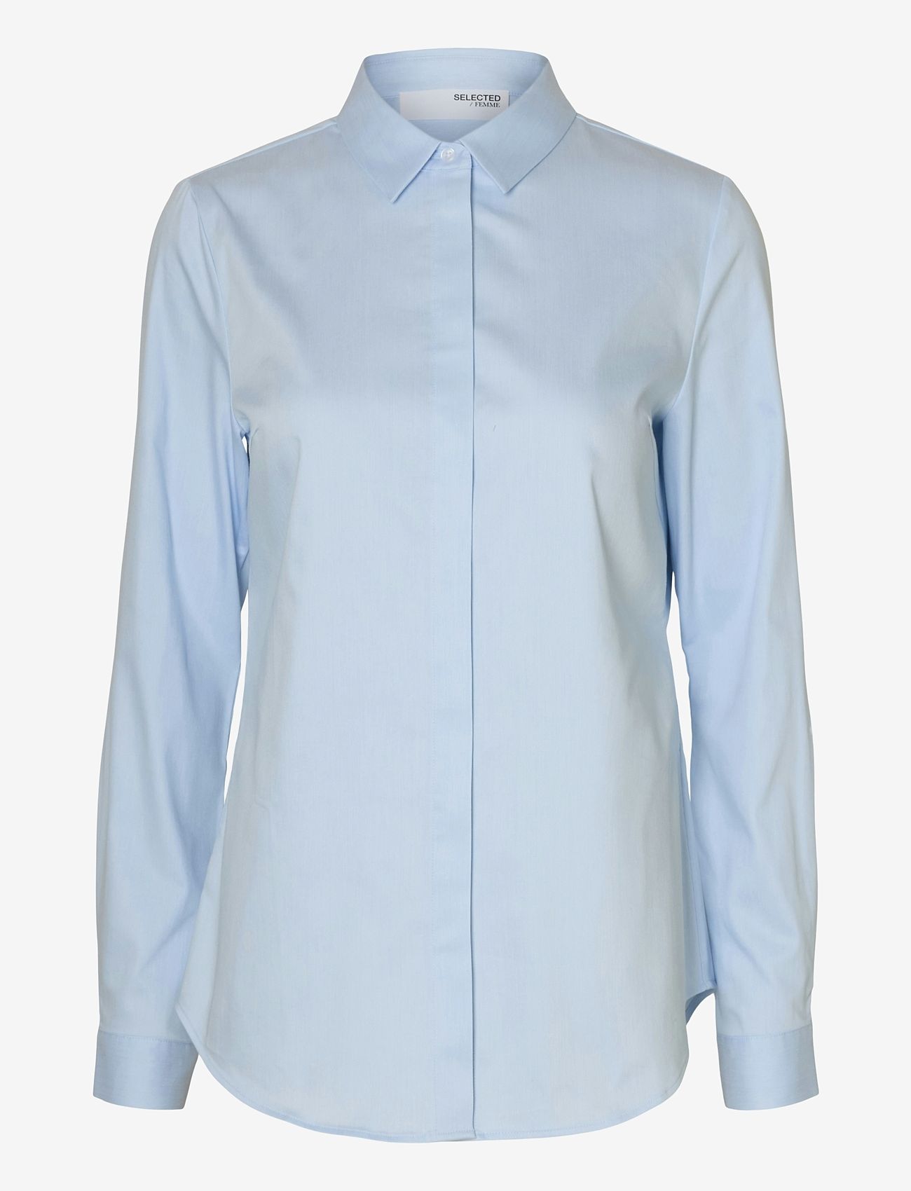 Selected - SLWROMIE LS FITTED SHIRT NOOS - långärmade skjortor - light blue - 1