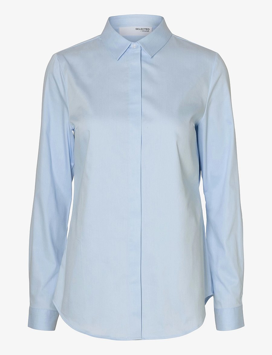 Selected - SLWROMIE LS FITTED SHIRT NOOS - long-sleeved shirts - light blue - 1