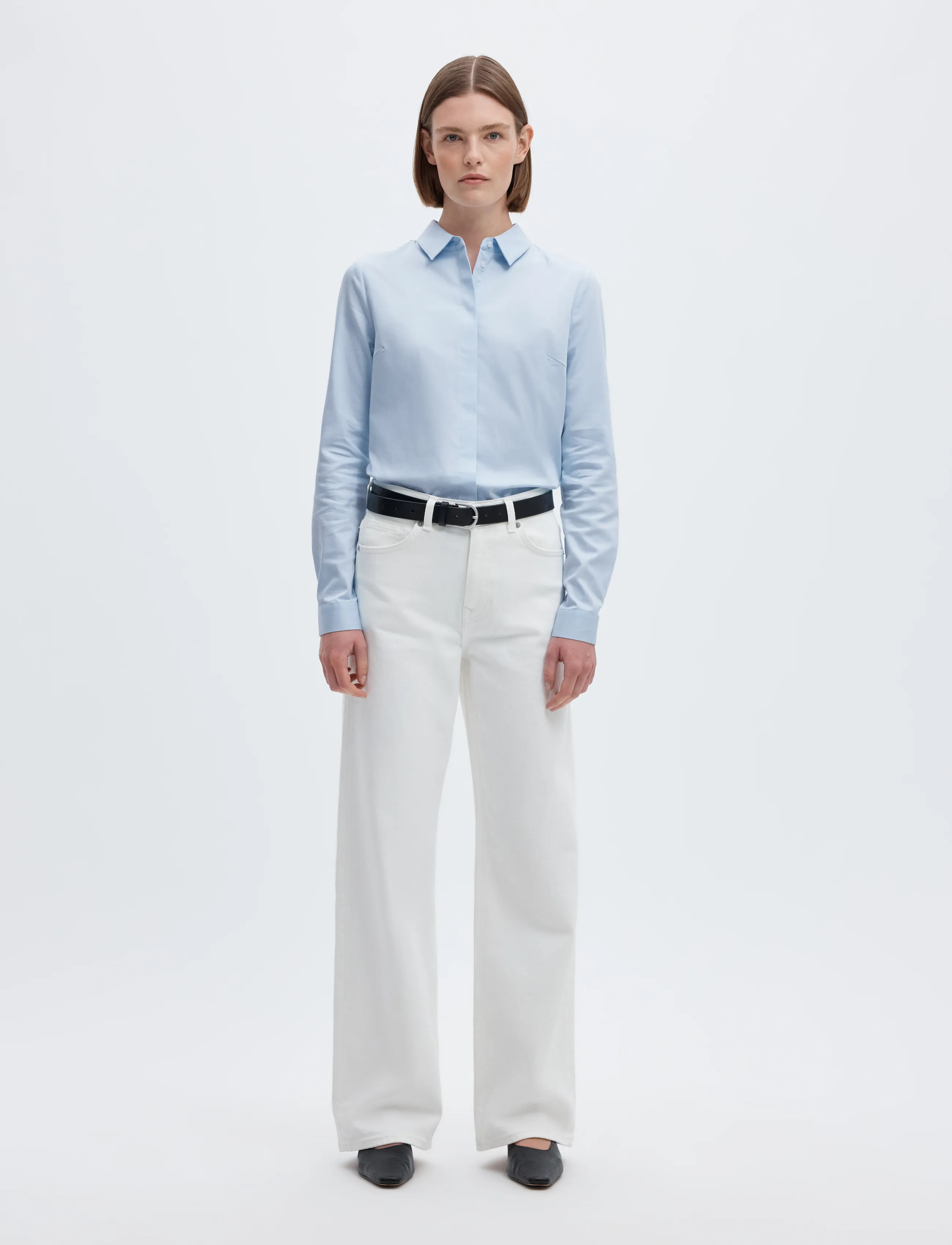 Selected - SLWROMIE LS FITTED SHIRT NOOS - long-sleeved shirts - light blue - 3