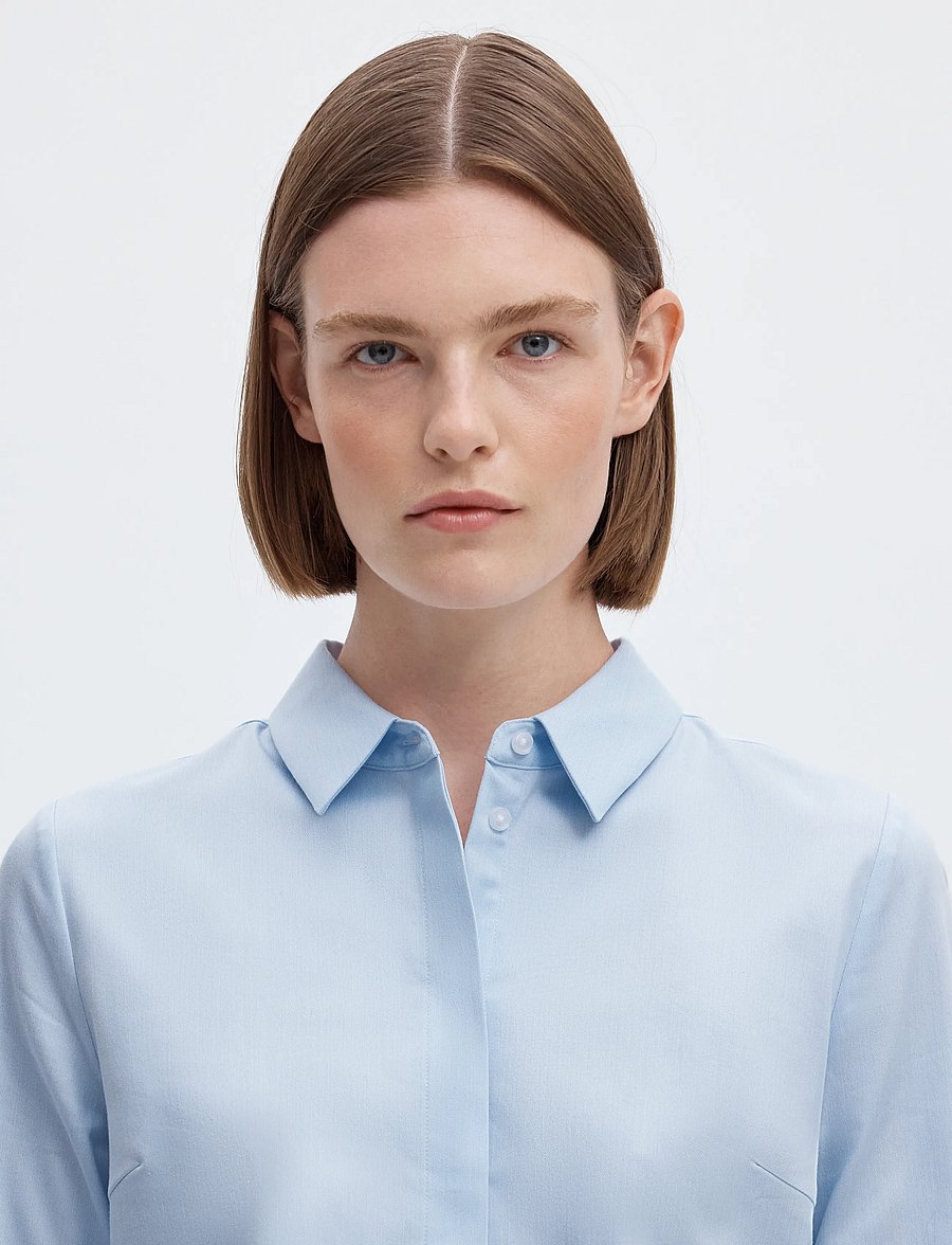 Selected - SLWROMIE LS FITTED SHIRT NOOS - long-sleeved shirts - light blue - 4