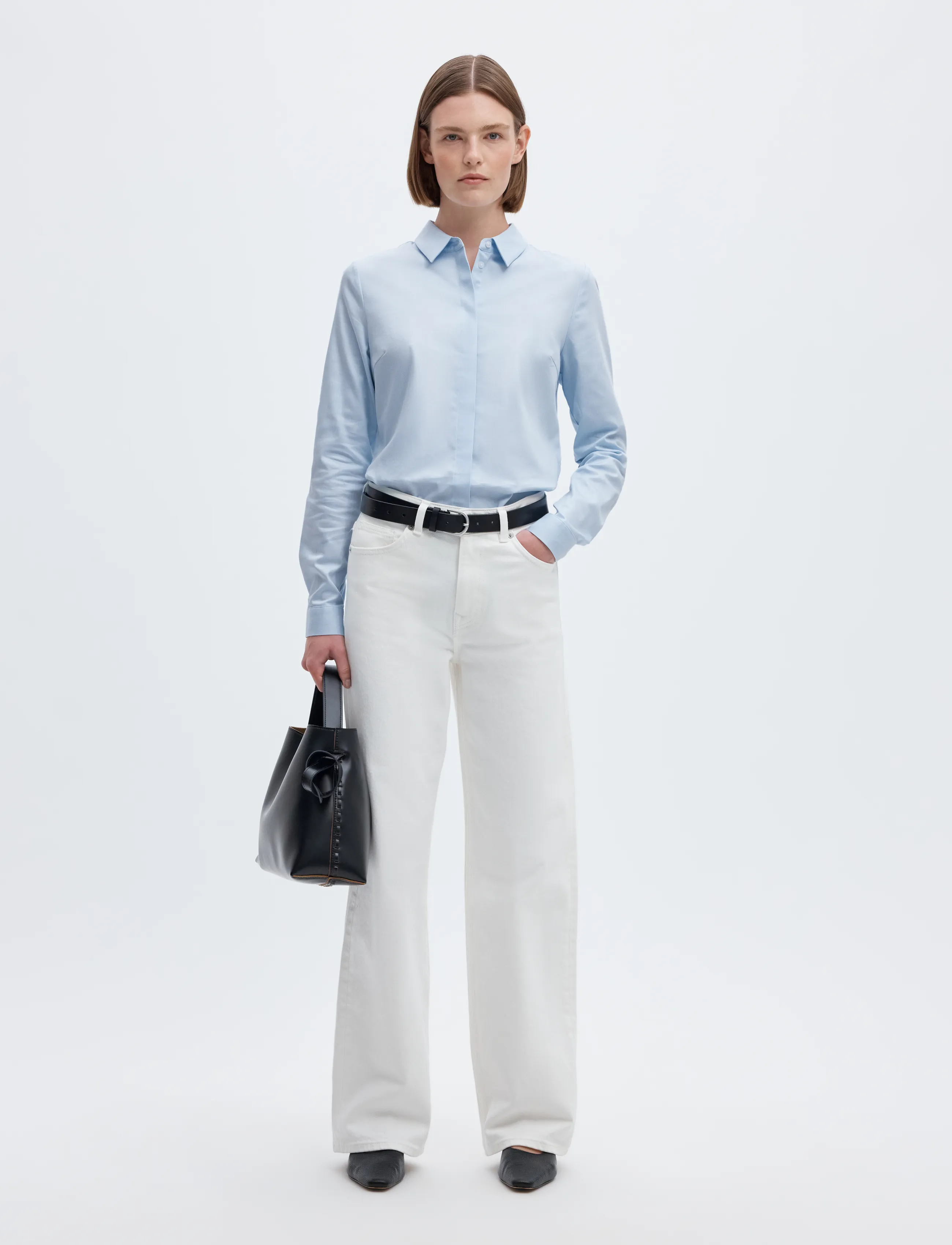 Selected - SLWROMIE LS FITTED SHIRT NOOS - long-sleeved shirts - light blue - 5
