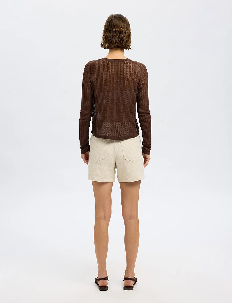 Selected - SLFUNA-KRISTA HW DENIM SHORTS - jorts - egret - 2