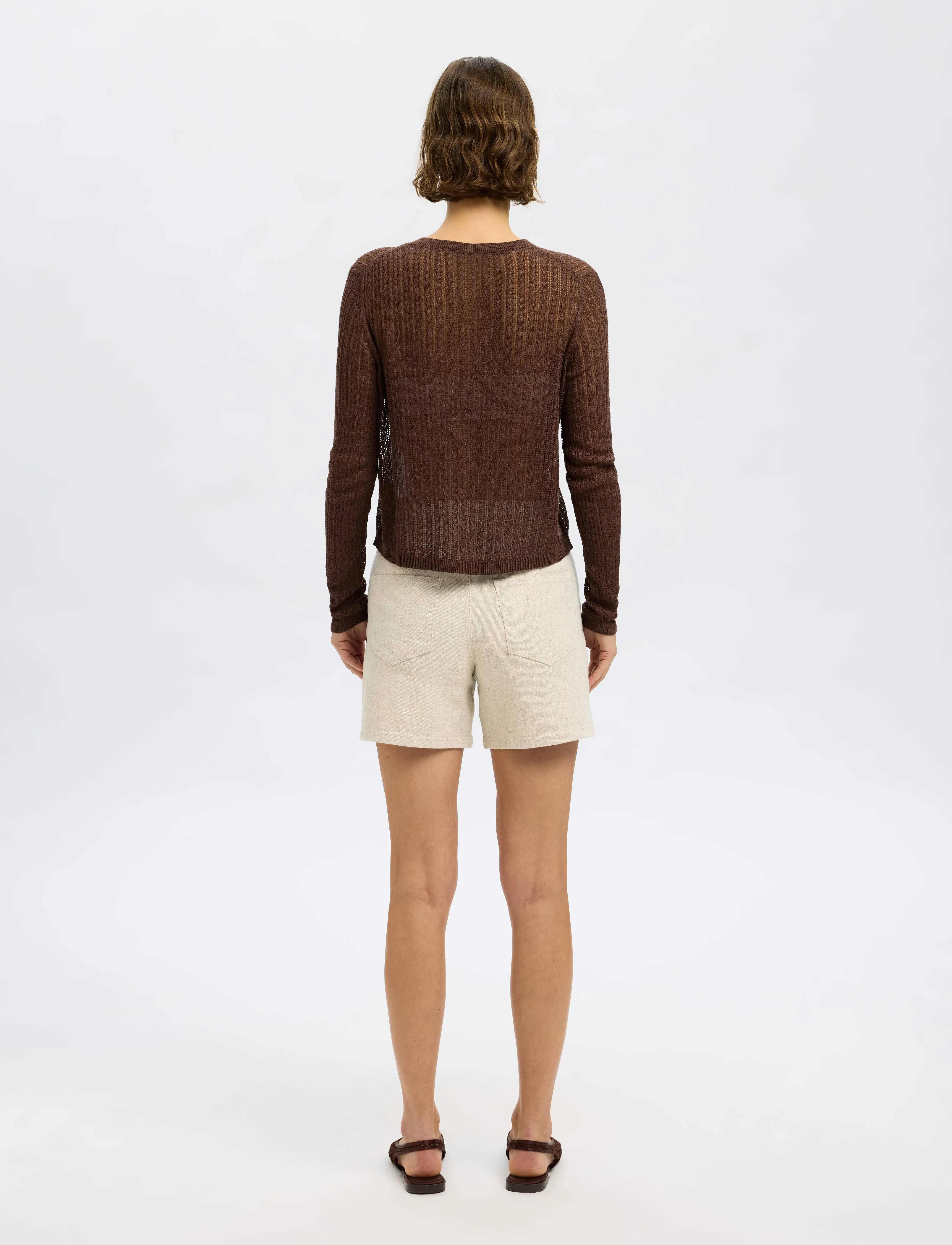 Selected - SLFUNA-KRISTA HW DENIM SHORTS - egret - 2