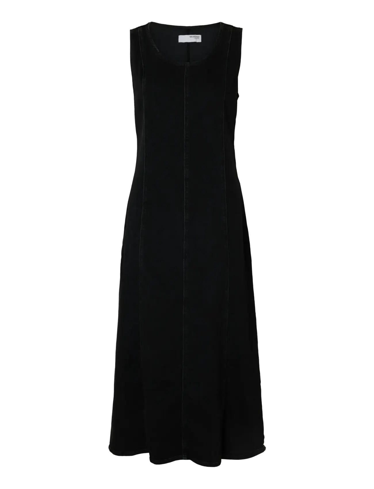 Selected SLFSVEJA SL LONG DENIM DRESS - Denim-tyylit - BLACK DENIM / black