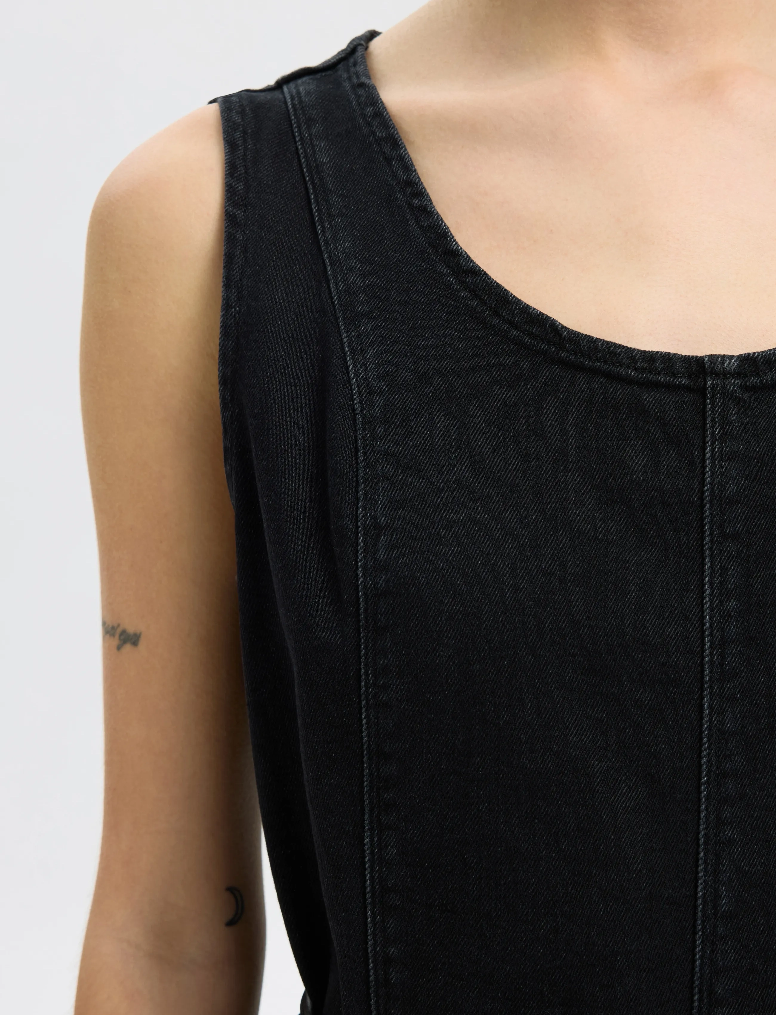 Selected - SLFSVEJA SL LONG DENIM DRESS - denimkjoler - black denim - 5