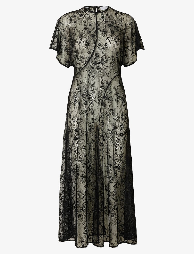 Selected - SLFDAPHNE SS MIDI LACE DRESS - mežģīņu kleitas - black - 1