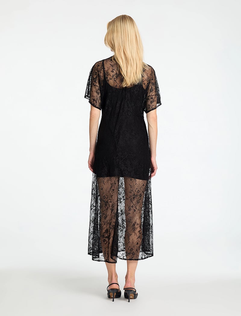 Selected - SLFDAPHNE SS MIDI LACE DRESS - mežģīņu kleitas - black - 2