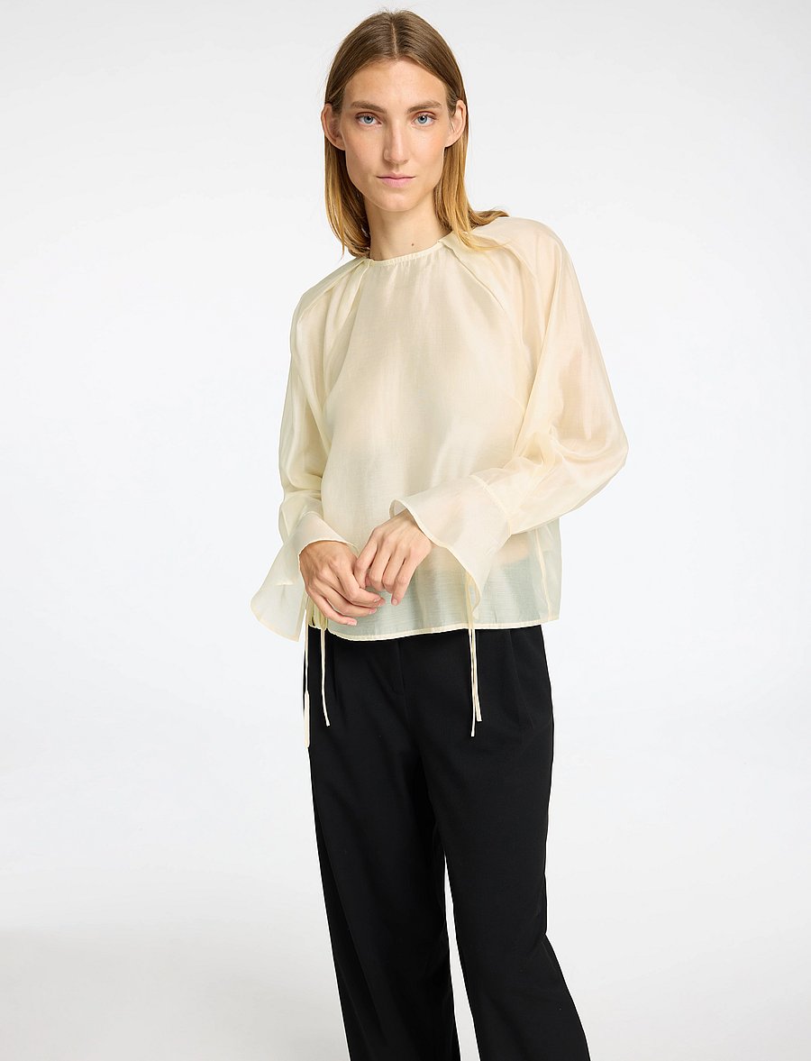 Selected - SLFIRIS LS O-NECK TOP - long sleeved blouses - angora - 3