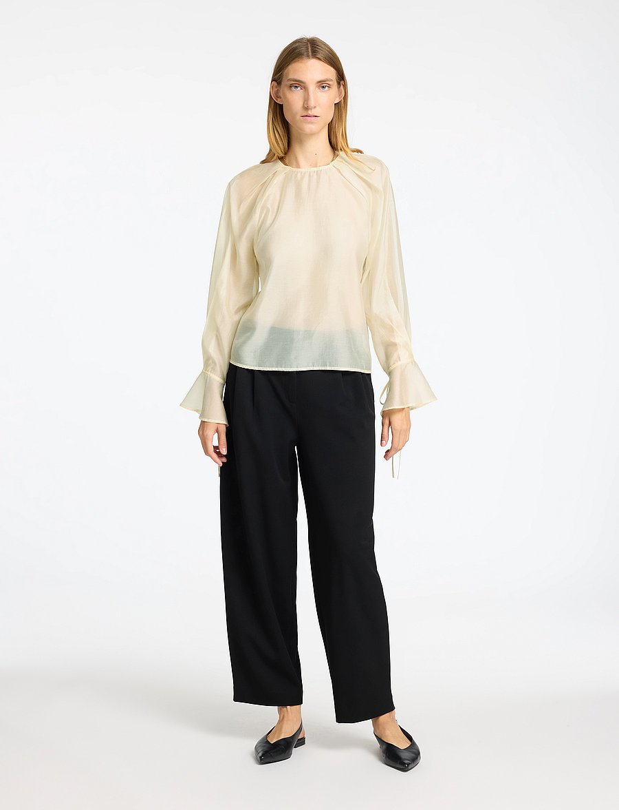 Selected - SLFIRIS LS O-NECK TOP - long sleeved blouses - angora - 4