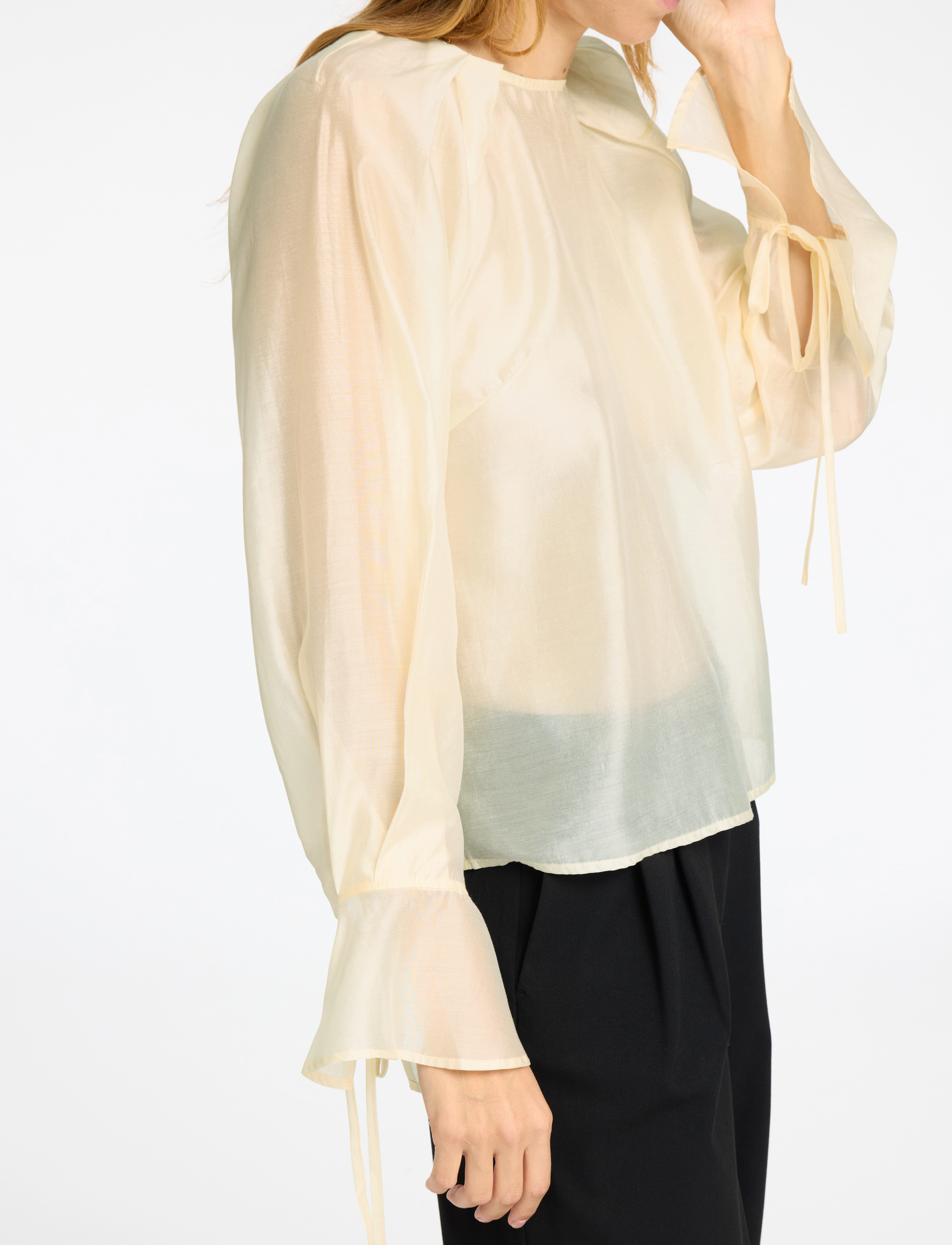 Selected - SLFIRIS LS O-NECK TOP - langärmlige blusen - angora - 5