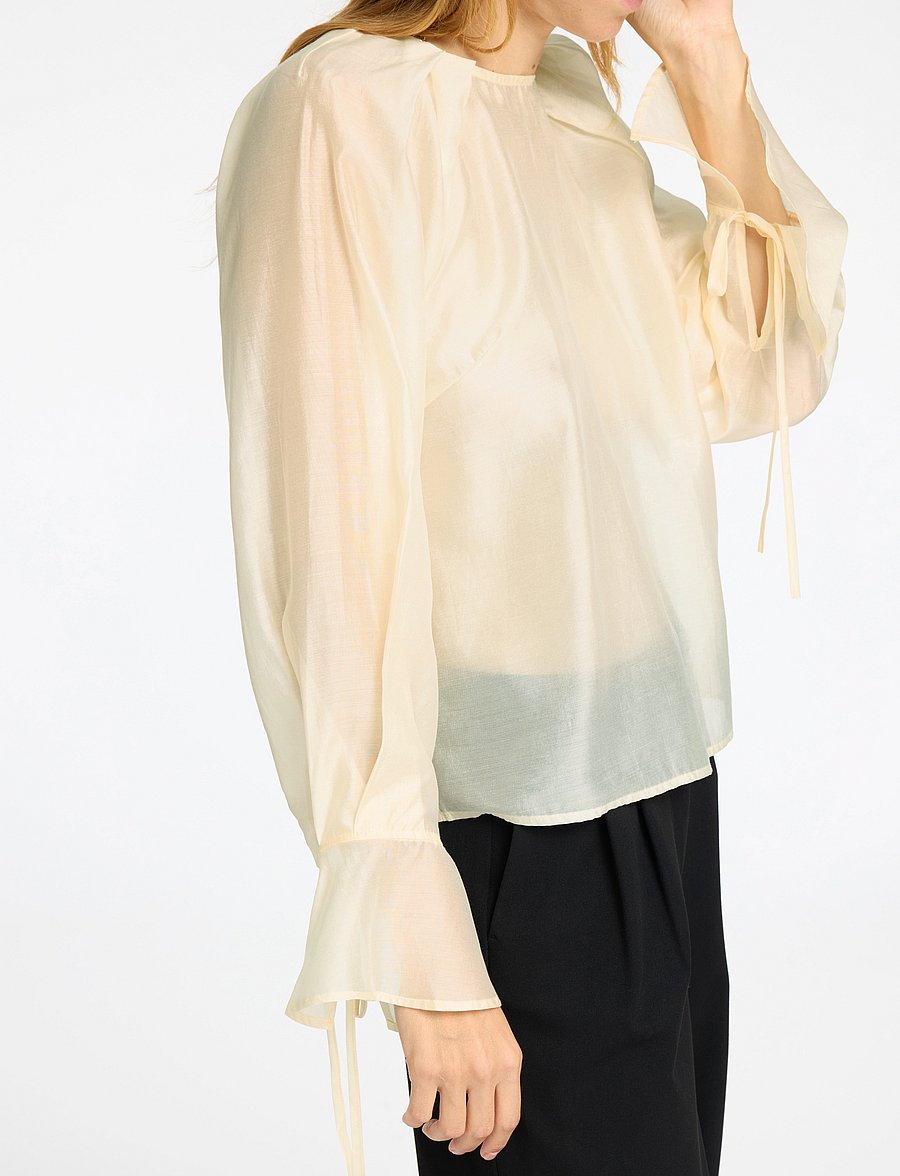 Selected - SLFIRIS LS O-NECK TOP - long sleeved blouses - angora - 5