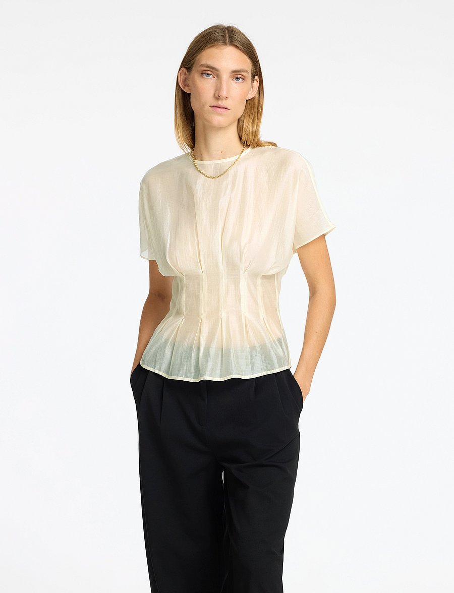 Selected - SLFIRIS SS O-NECK TOP - t-shirts - angora - 0