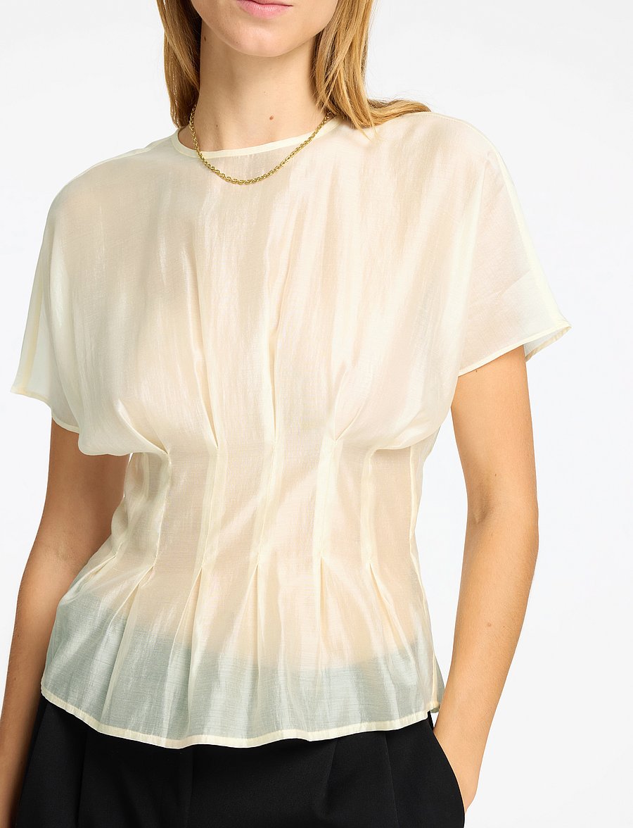Selected - SLFIRIS SS O-NECK TOP - t-shirts - angora - 4
