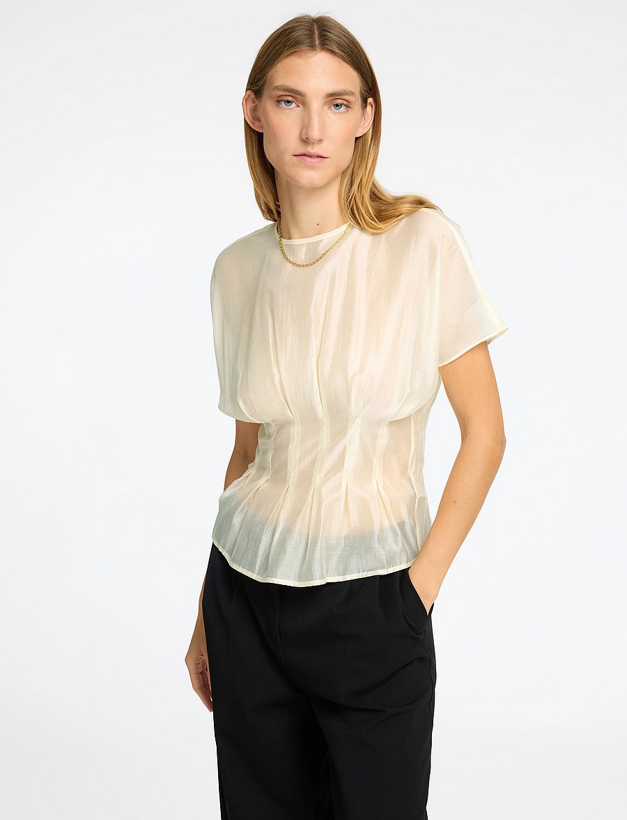 Selected - SLFIRIS SS O-NECK TOP - t-shirts - angora - 5