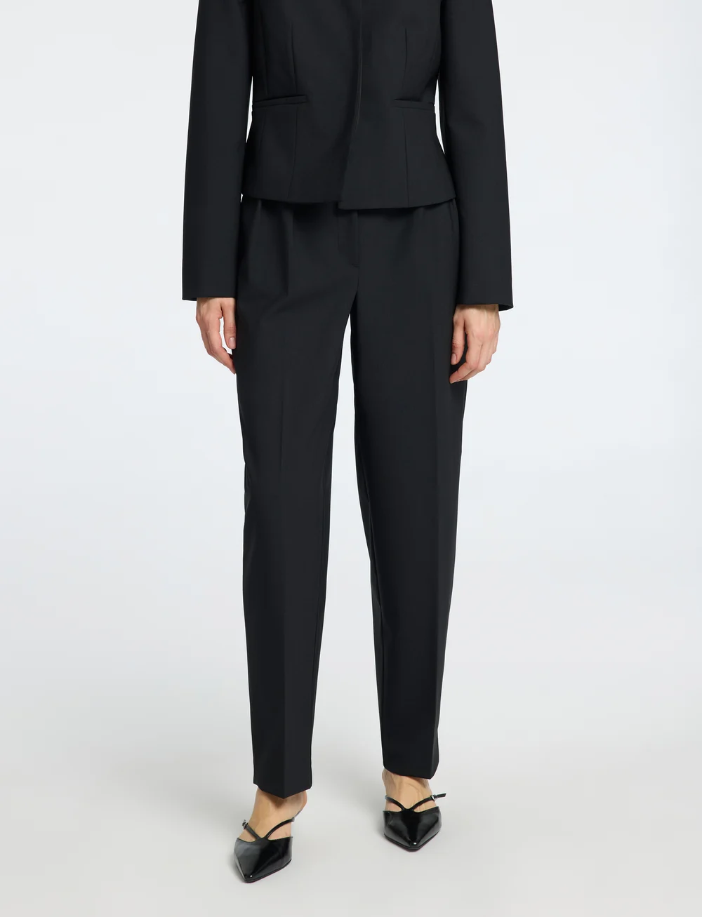 Selected - SLFELOISE HW BARREL PANT - barrelbyxor - black - 0