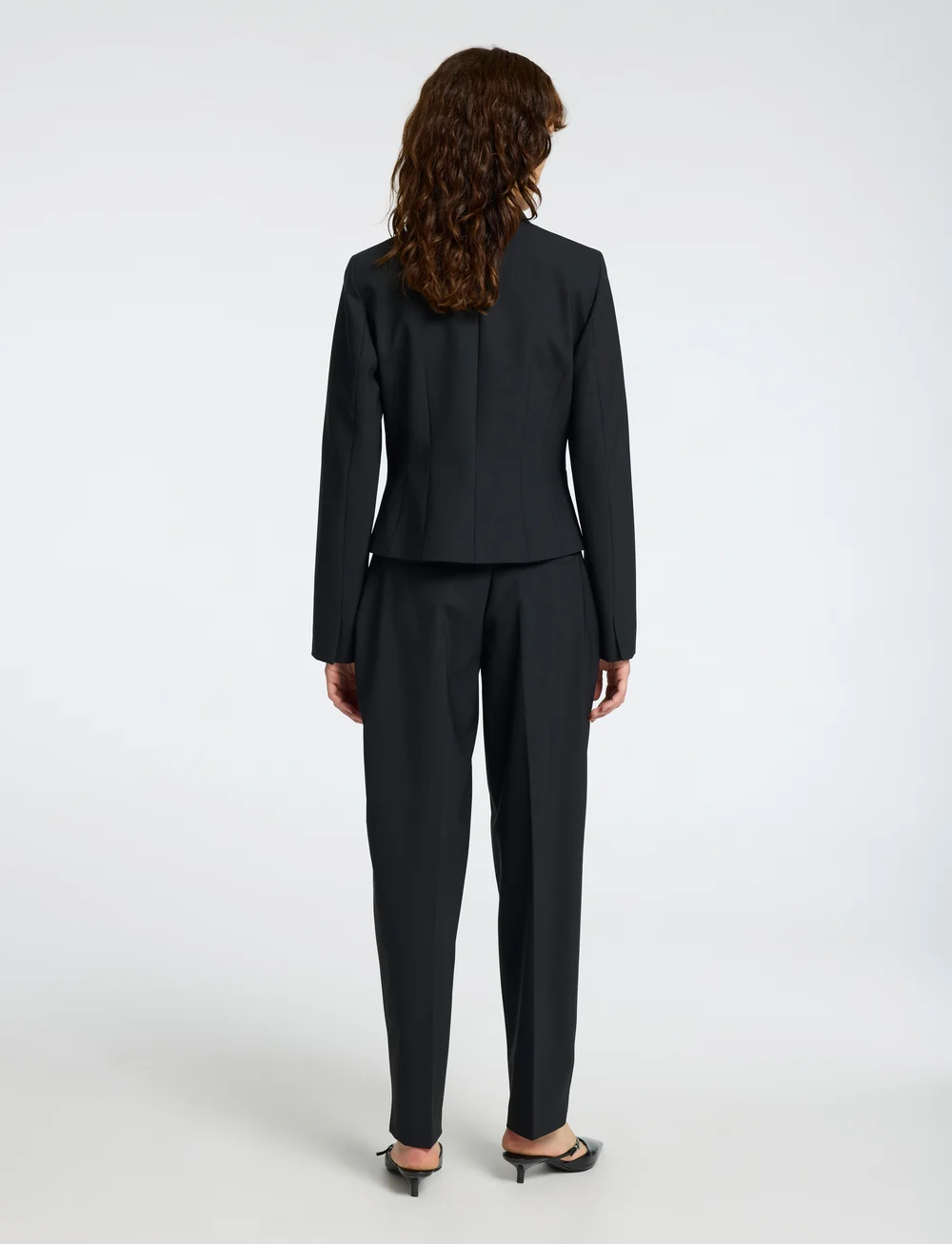 Selected - SLFELOISE HW BARREL PANT - barrelbyxor - black - 2