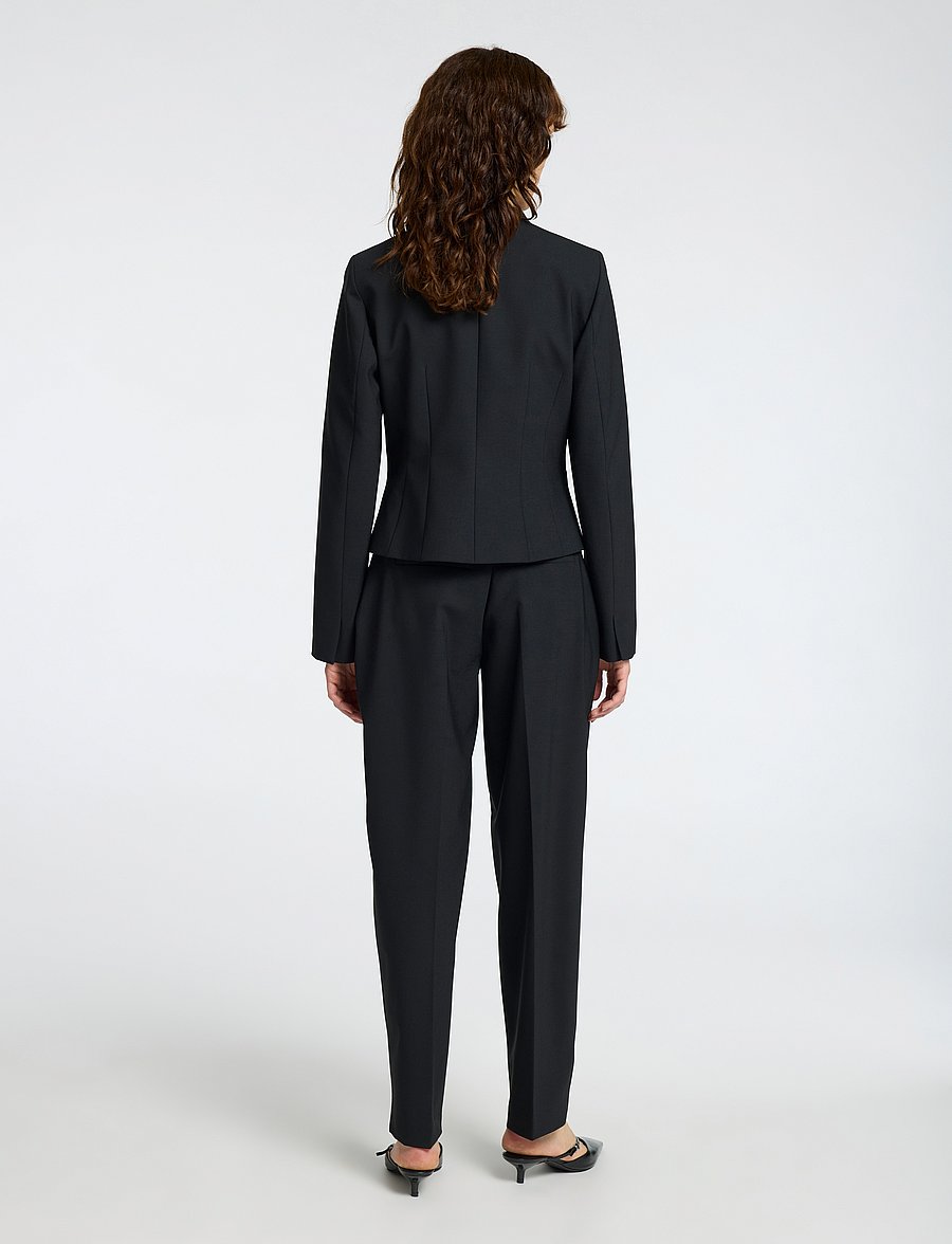 Selected - SLFELOISE HW BARREL PANT - hosen mit geradem bein - black - 2