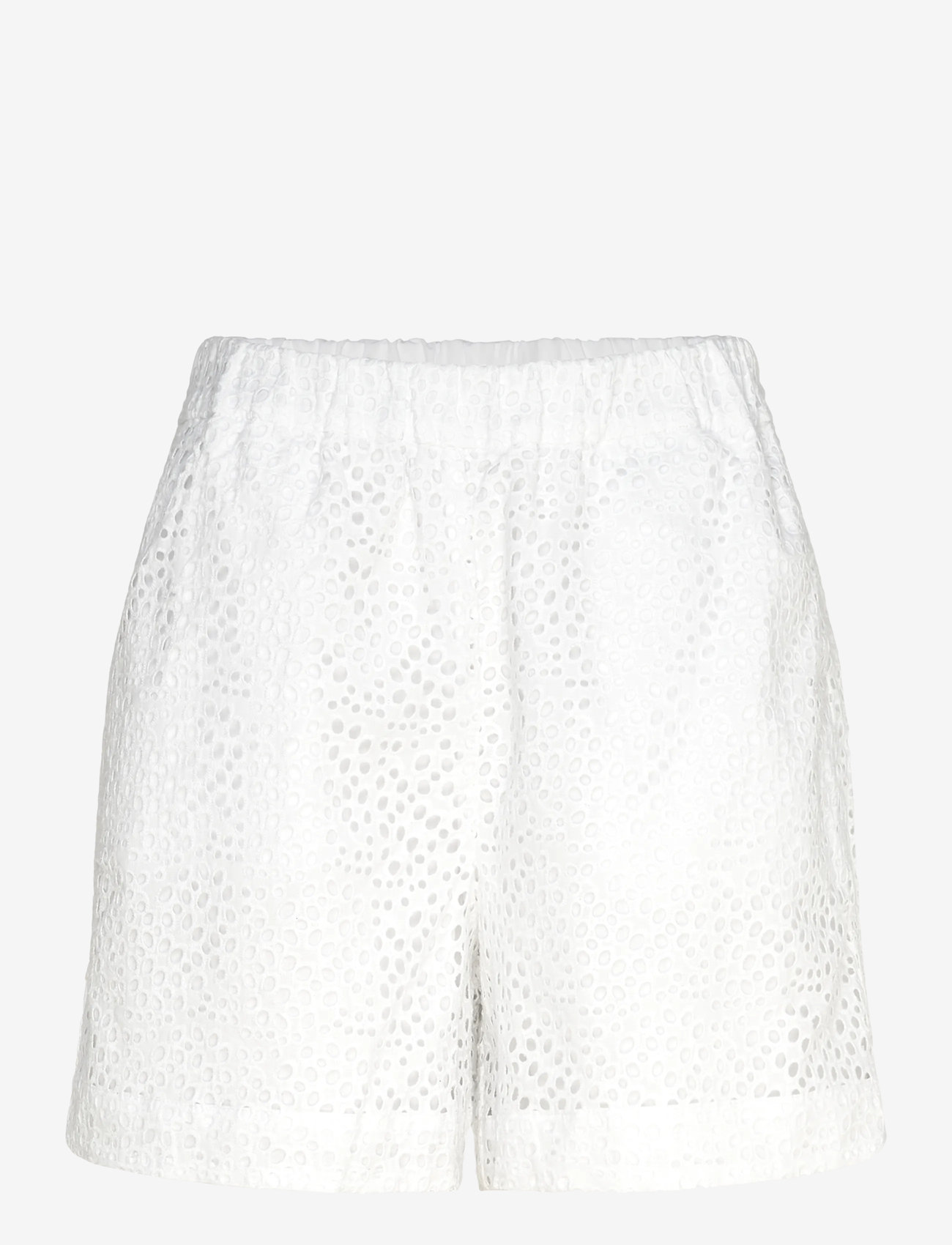 Selected - SLFLAERKE HW WIDE BRODERI ANG SHORTS B - casual shorts - bright white - 0