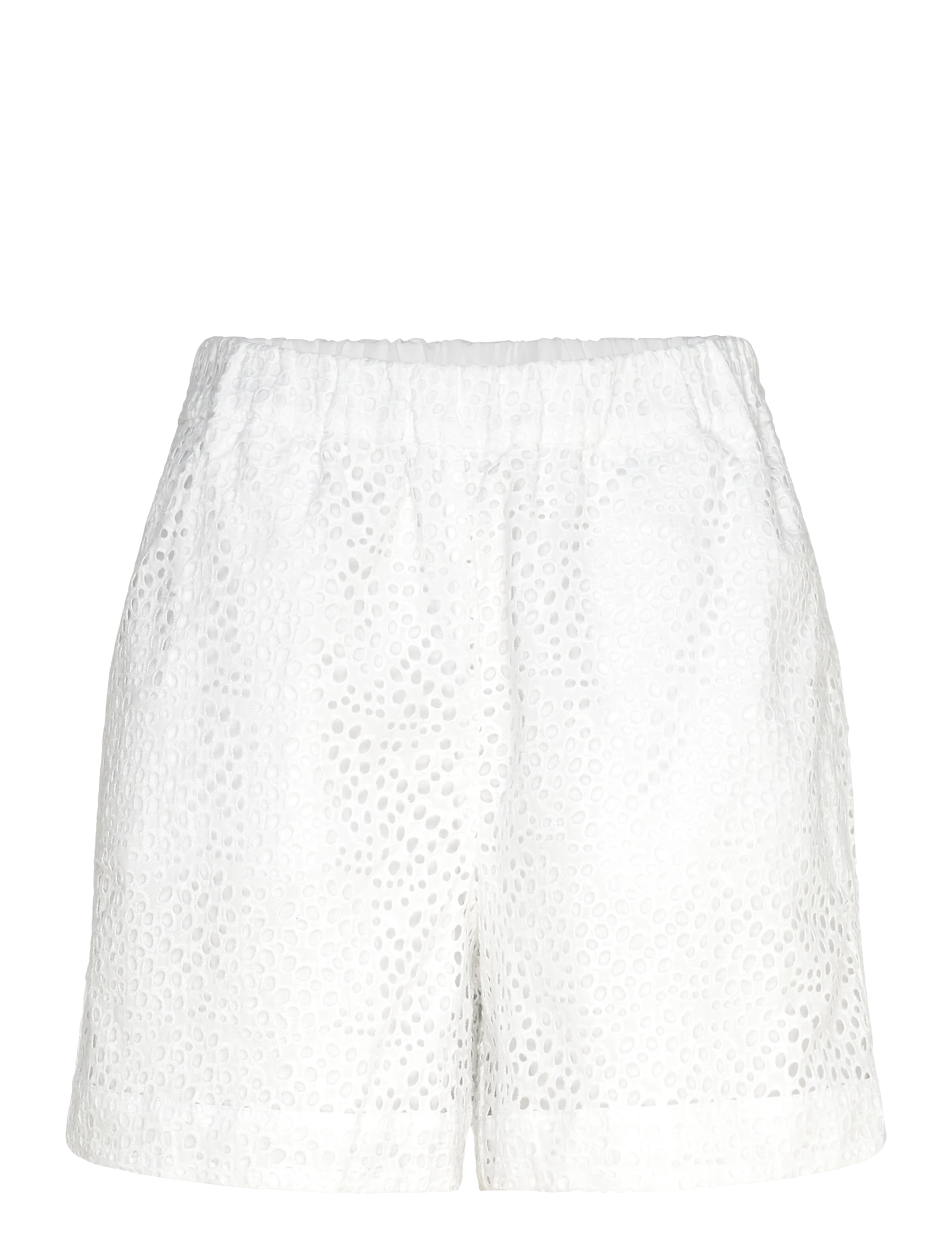 Selected SLFLAERKE HW WIDE BRODERI ANG SHORTS B - Shorts - BRIGHT WHITE / white
