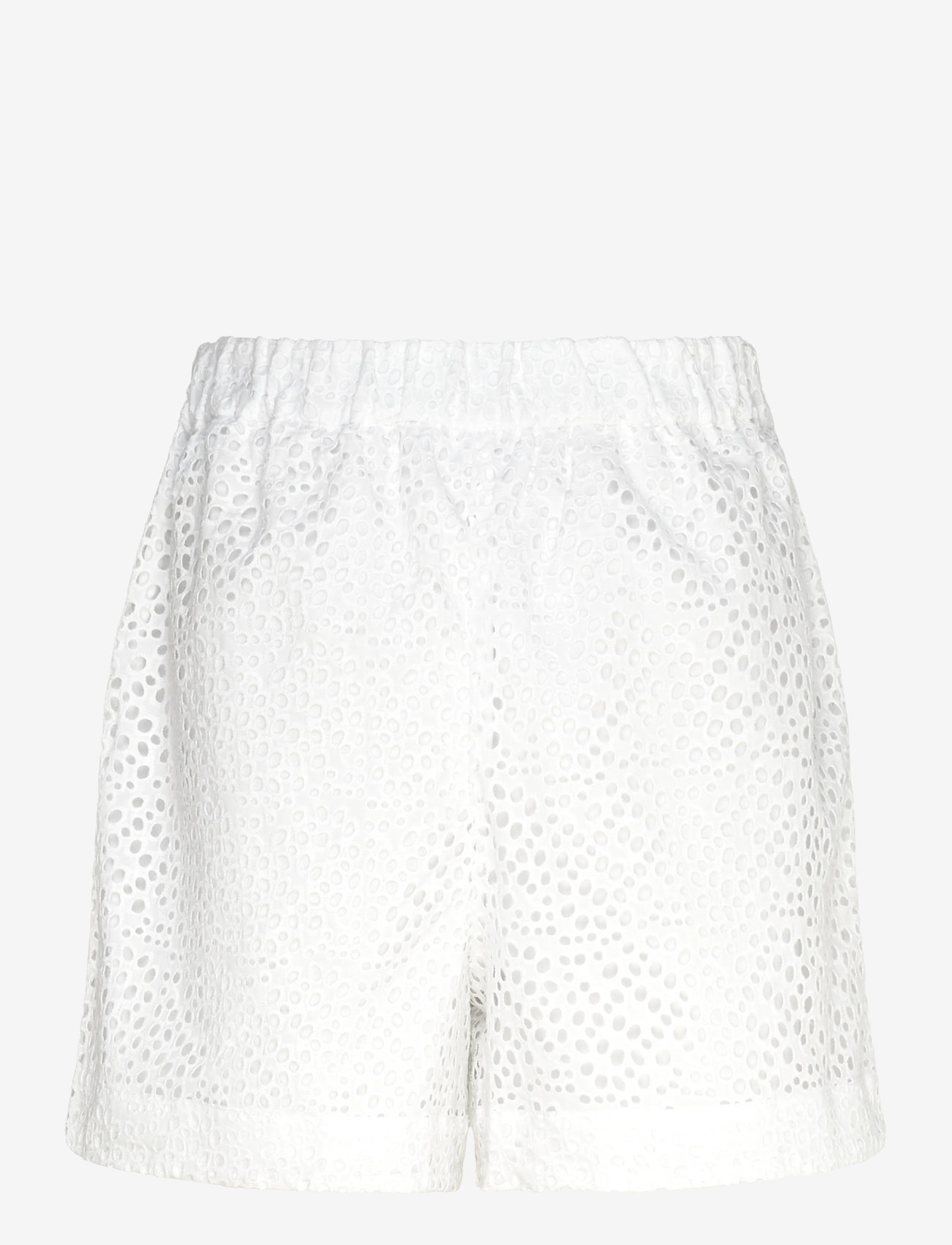 Selected - SLFLAERKE HW WIDE BRODERI ANG SHORTS B - casual shorts - bright white - 1