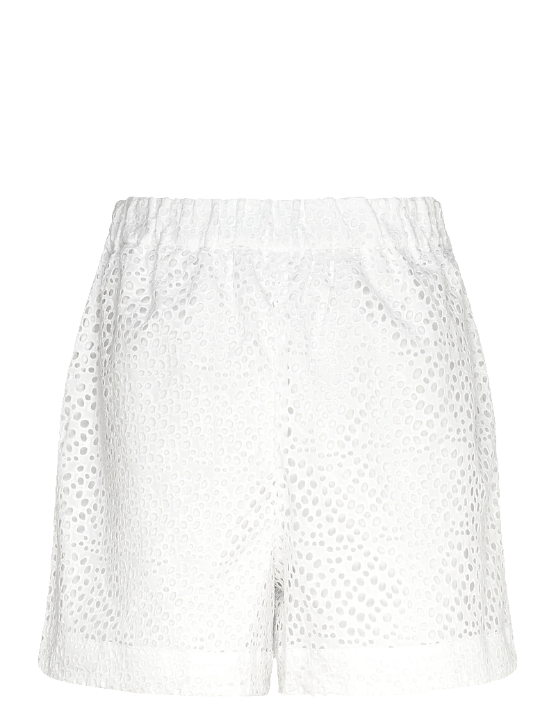 Selected - SLFLAERKE HW WIDE BRODERI ANG SHORTS B - casual shorts - bright white - 1
