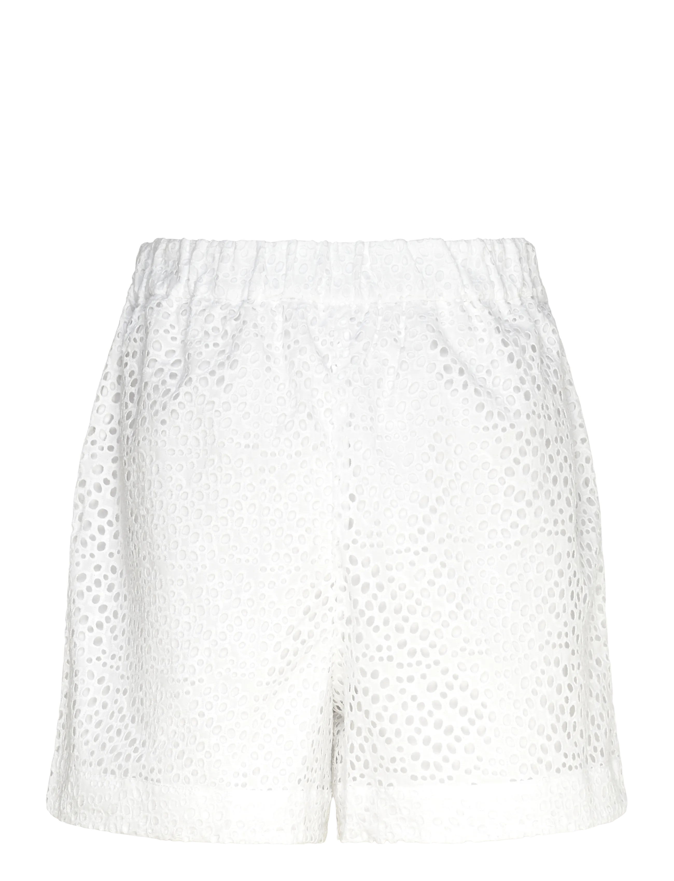Selected - SLFLAERKE HW WIDE BRODERI ANG SHORTS B - shorts casual - bright white - 2