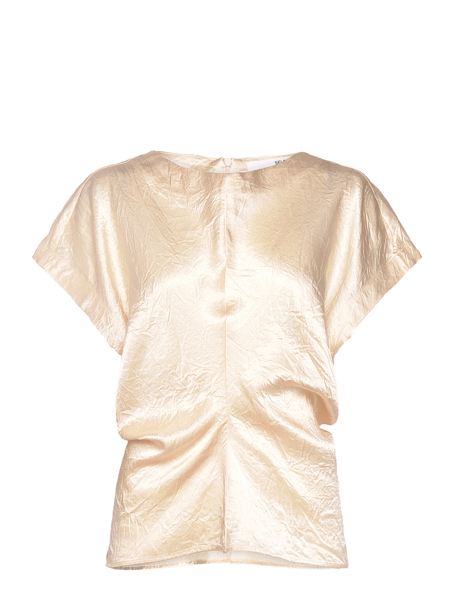 Selected - SLFELISE SS TOP - kurzärmelige blusen - angora - 0