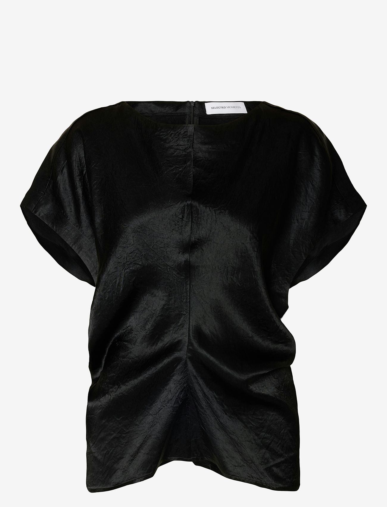 Selected - SLFELISE SS TOP - kurzämlige blusen - black - 0