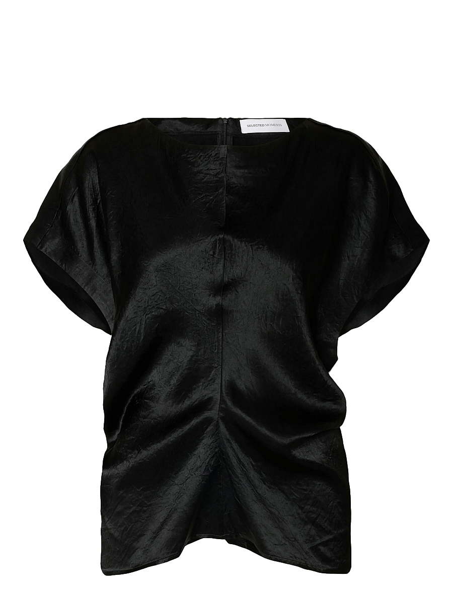 Selected - SLFELISE SS TOP - palaidinės trumpomis rankovėmis - black - 0