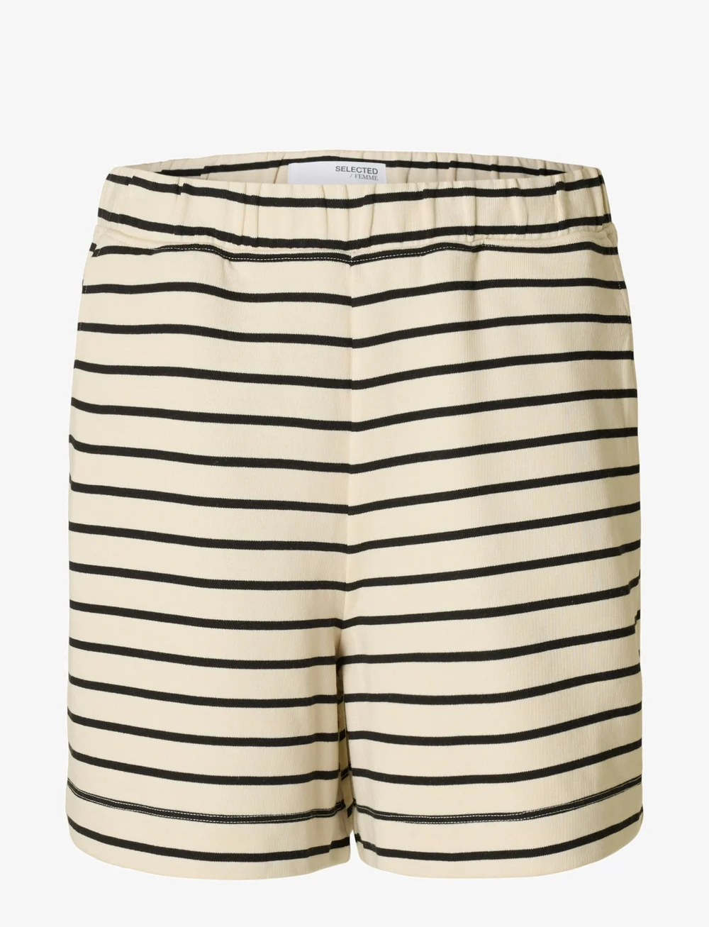 Selected - SLFELISE HW STRIPED SHORTS - treninginiai šortai - black - 1
