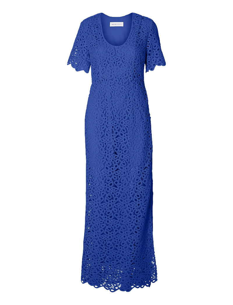 Selected - SLFALIMA SS ANKLE CROCHET DRESS B - spitzenkleider - dazzling blue - 1