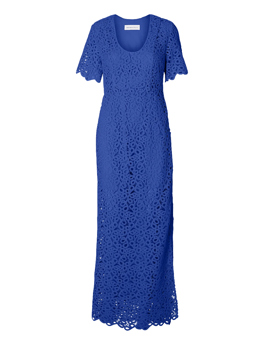 Selected - SLFALIMA SS ANKLE CROCHET DRESS B - blondekjoler - dazzling blue - 1
