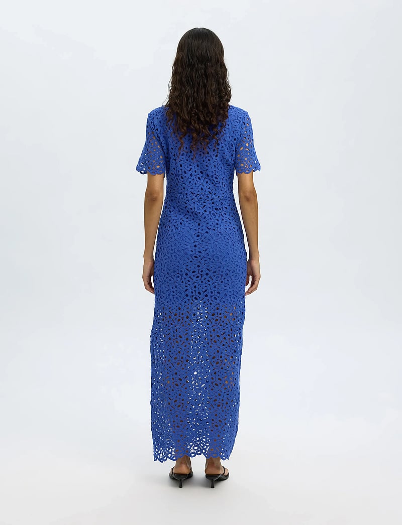 Selected - SLFALIMA SS ANKLE CROCHET DRESS B - spitzenkleider - dazzling blue - 2