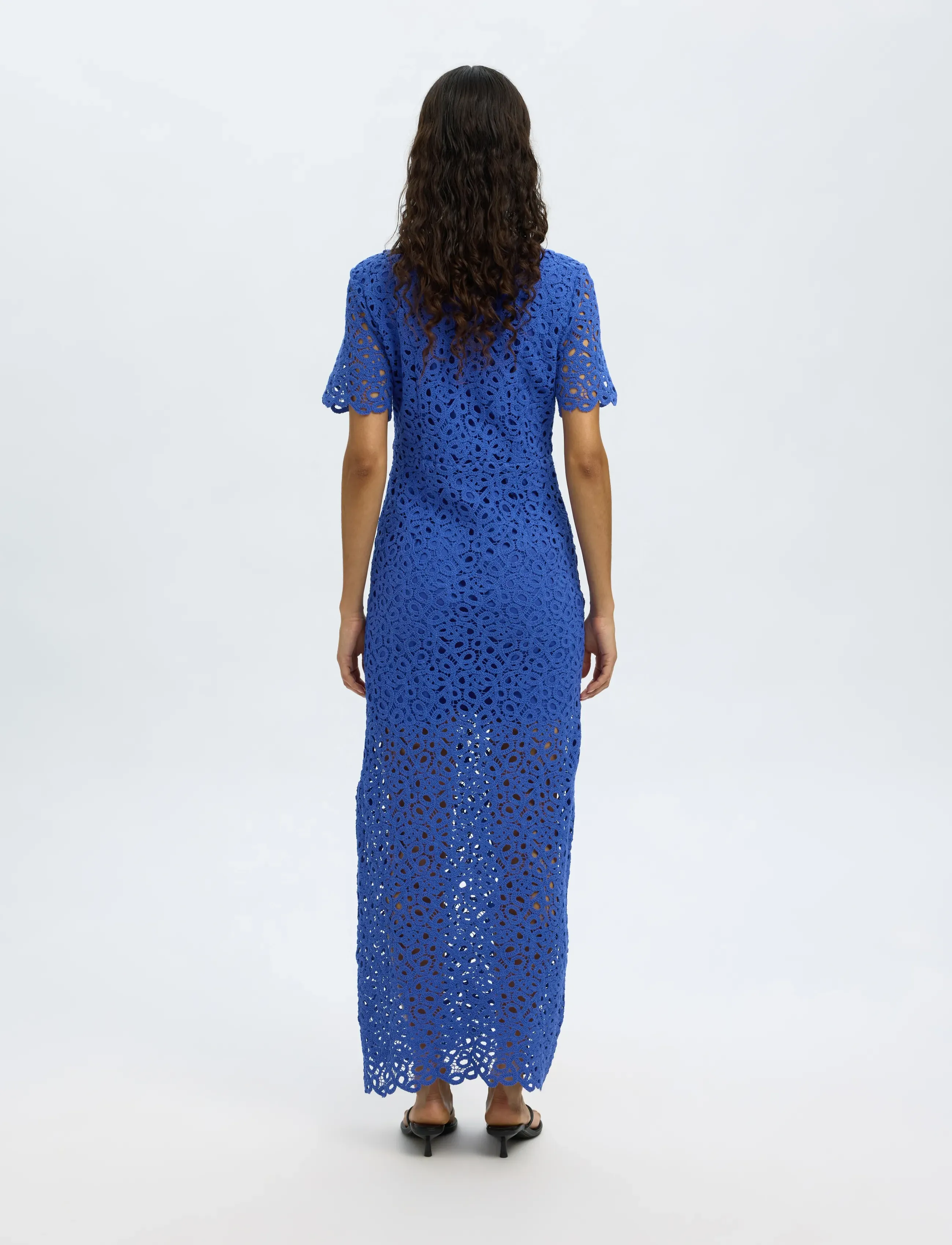 Selected - SLFALIMA SS ANKLE CROCHET DRESS B - blondekjoler - dazzling blue - 2