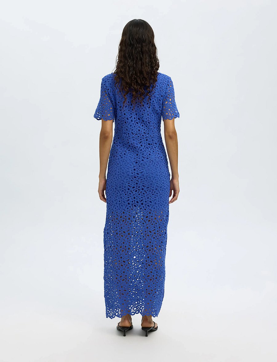 Selected - SLFALIMA SS ANKLE CROCHET DRESS B - blondekjoler - dazzling blue - 2
