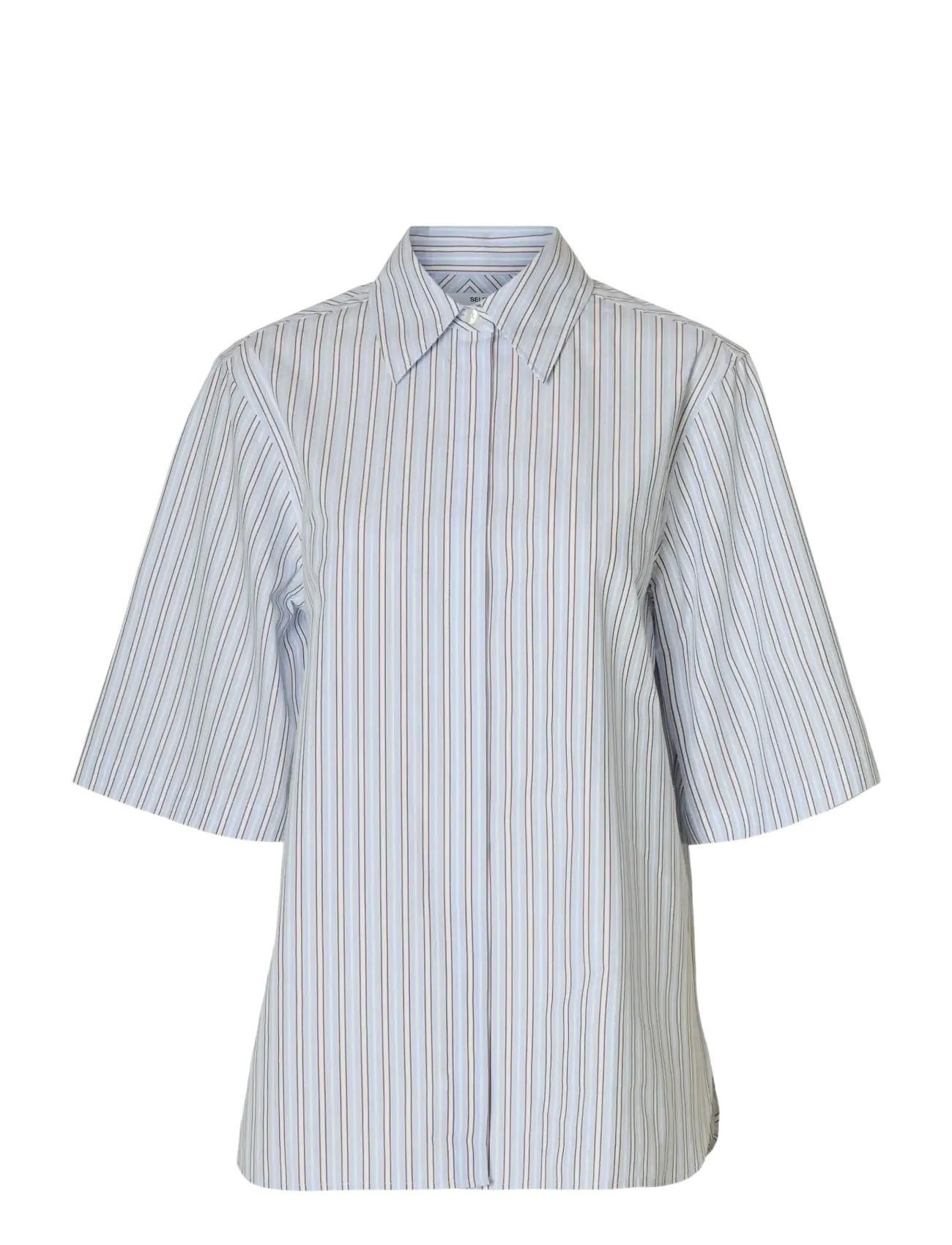 SELECTED Slfellen 2/4 Gestreift Boxy Shirt B Blau - 34 - Damen