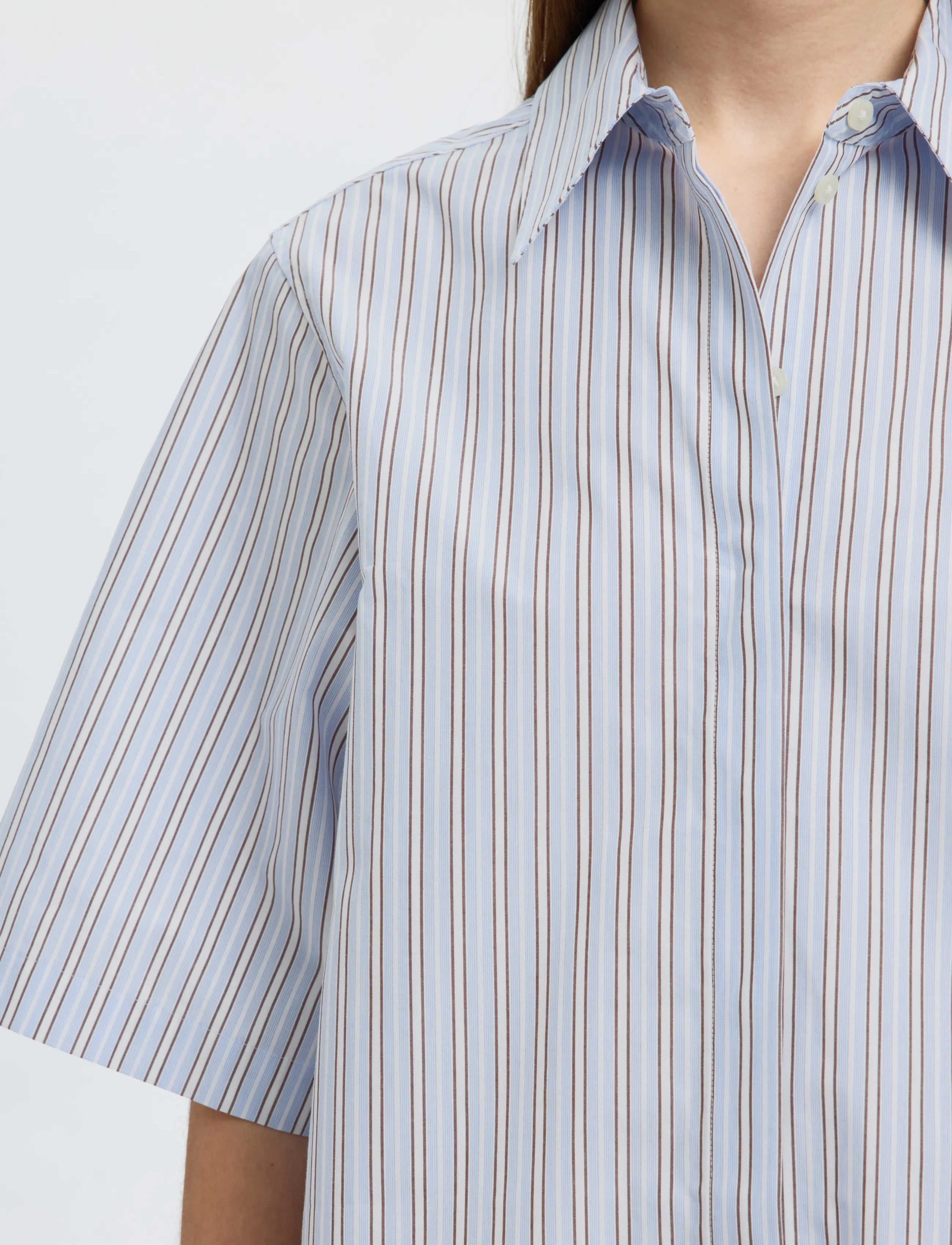 Selected - SLFELLEN 2/4 STRIPED BOXY SHIRT B - cashmere blue - 3