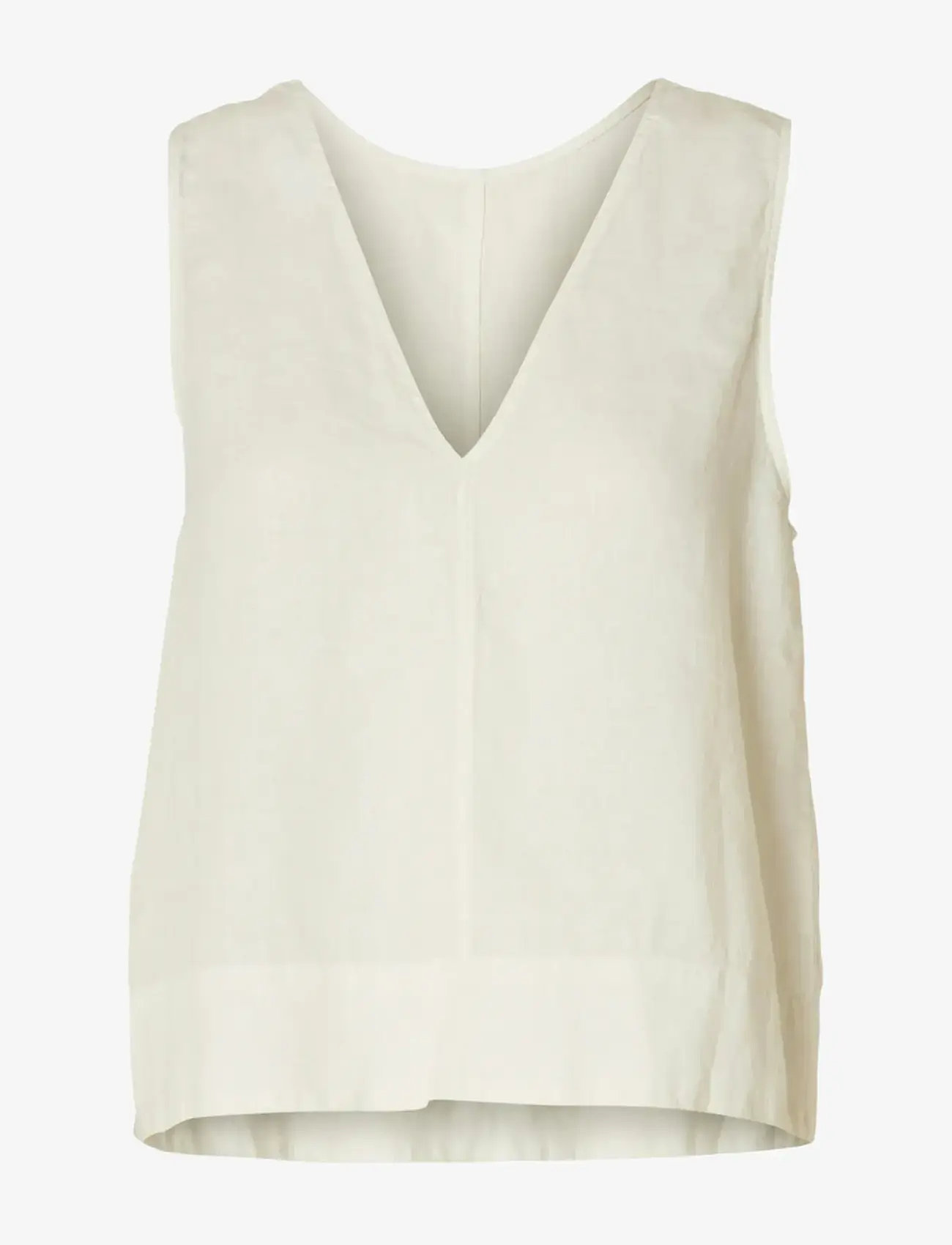 Selected - SLFLINNA SL REVERSIBLE LINEN TOP B - topid ja varrukateta alussärgid - snow white - 1