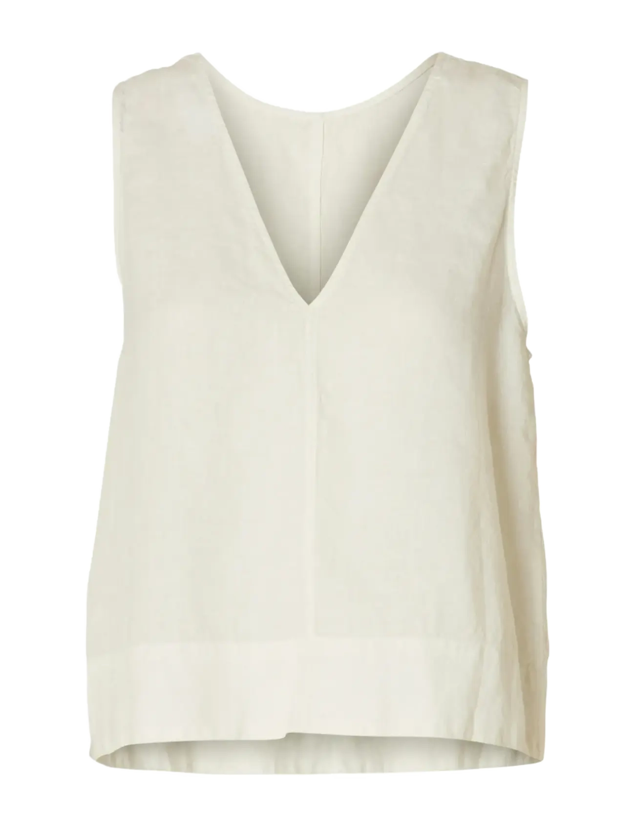 Selected SLFLINNA SL REVERSIBLE LINEN TOP B - Selected - SNOW WHITE / cream