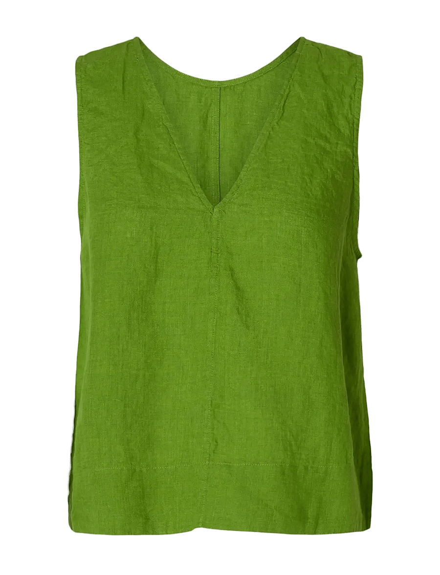 Selected - SLFLINNA SL REVERSIBLE LINEN TOP B - mouwloze tops - spindle tree - 1