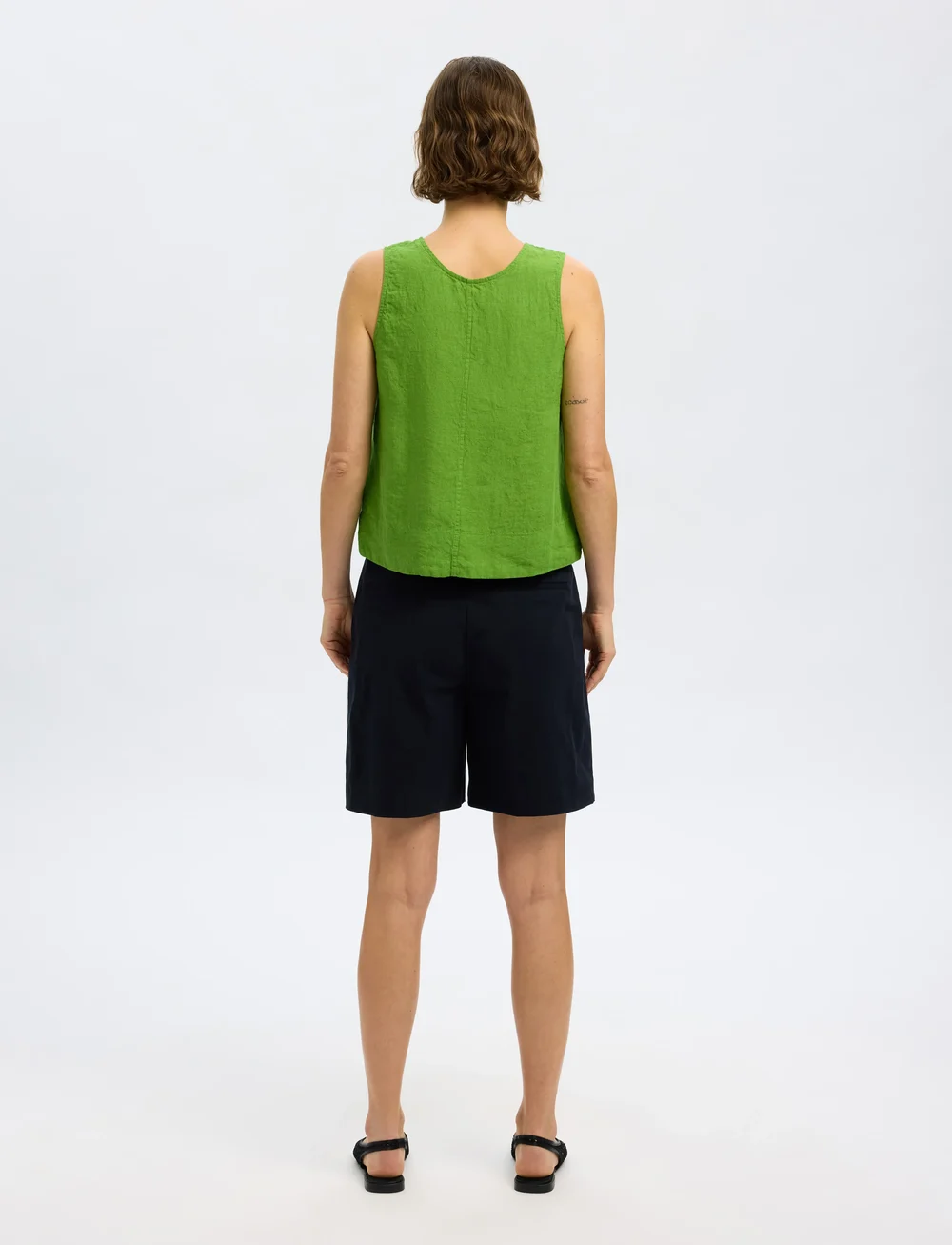 Selected - SLFLINNA SL REVERSIBLE LINEN TOP B - linnen - spindle tree - 2