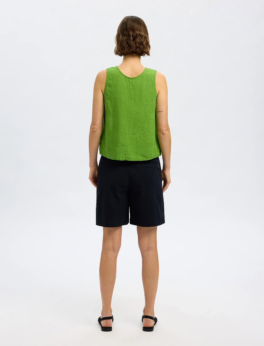 Selected - SLFLINNA SL REVERSIBLE LINEN TOP B - mouwloze tops - spindle tree - 2