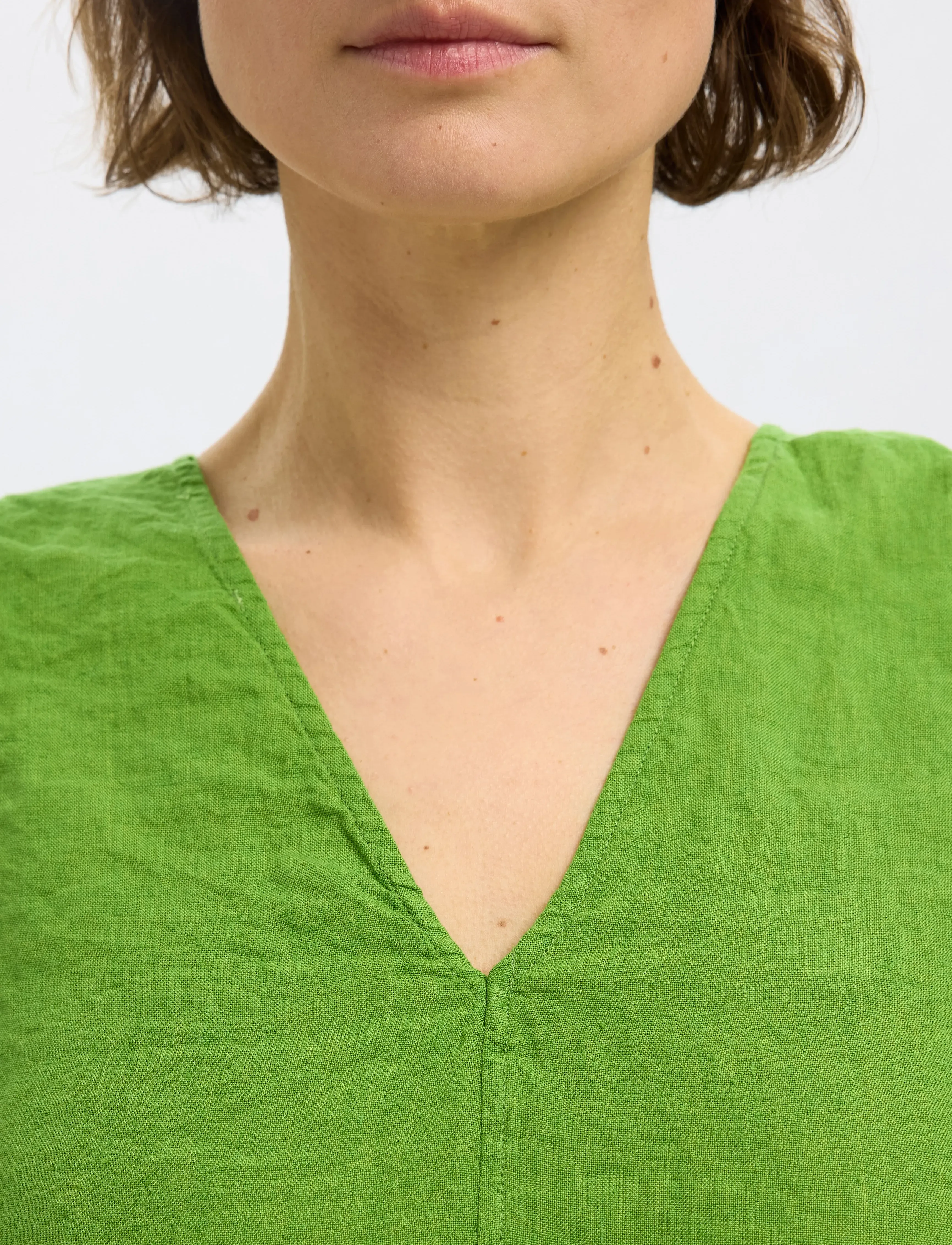 Selected - SLFLINNA SL REVERSIBLE LINEN TOP B - hihattomat paidat - spindle tree - 5