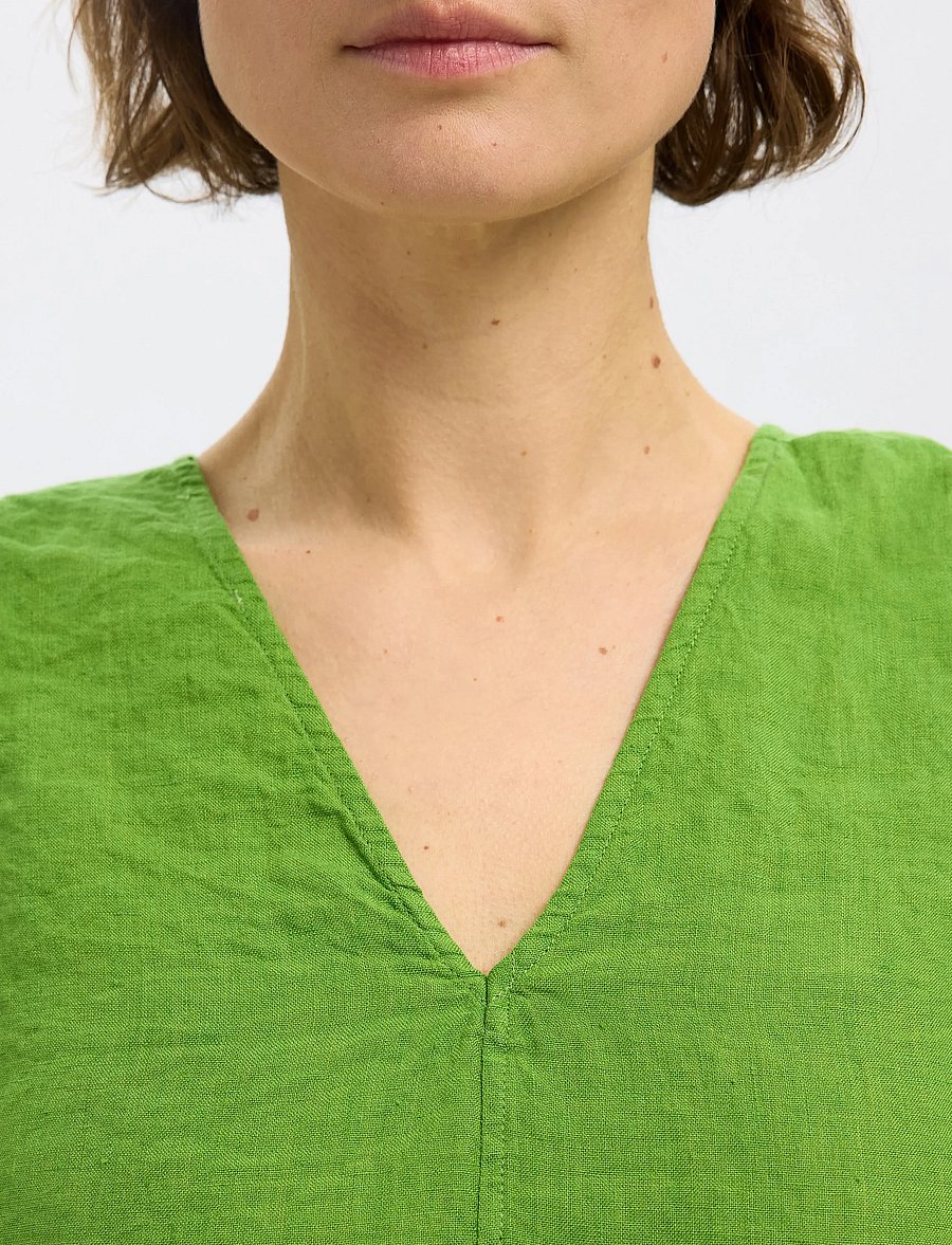 Selected - SLFLINNA SL REVERSIBLE LINEN TOP B - mouwloze tops - spindle tree - 5