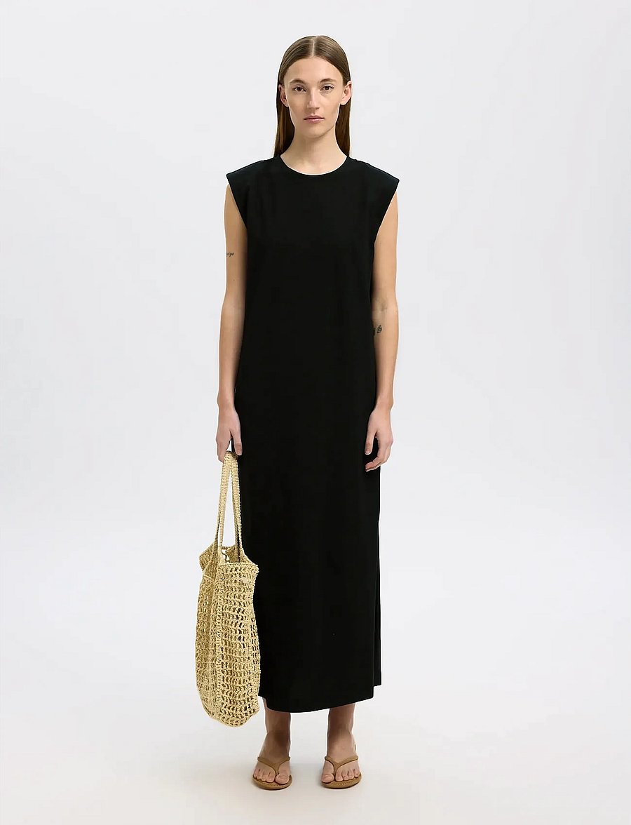 Selected - SLFHALLEY SL ANKLE DRESS NOOS - maksikleidid - black - 0