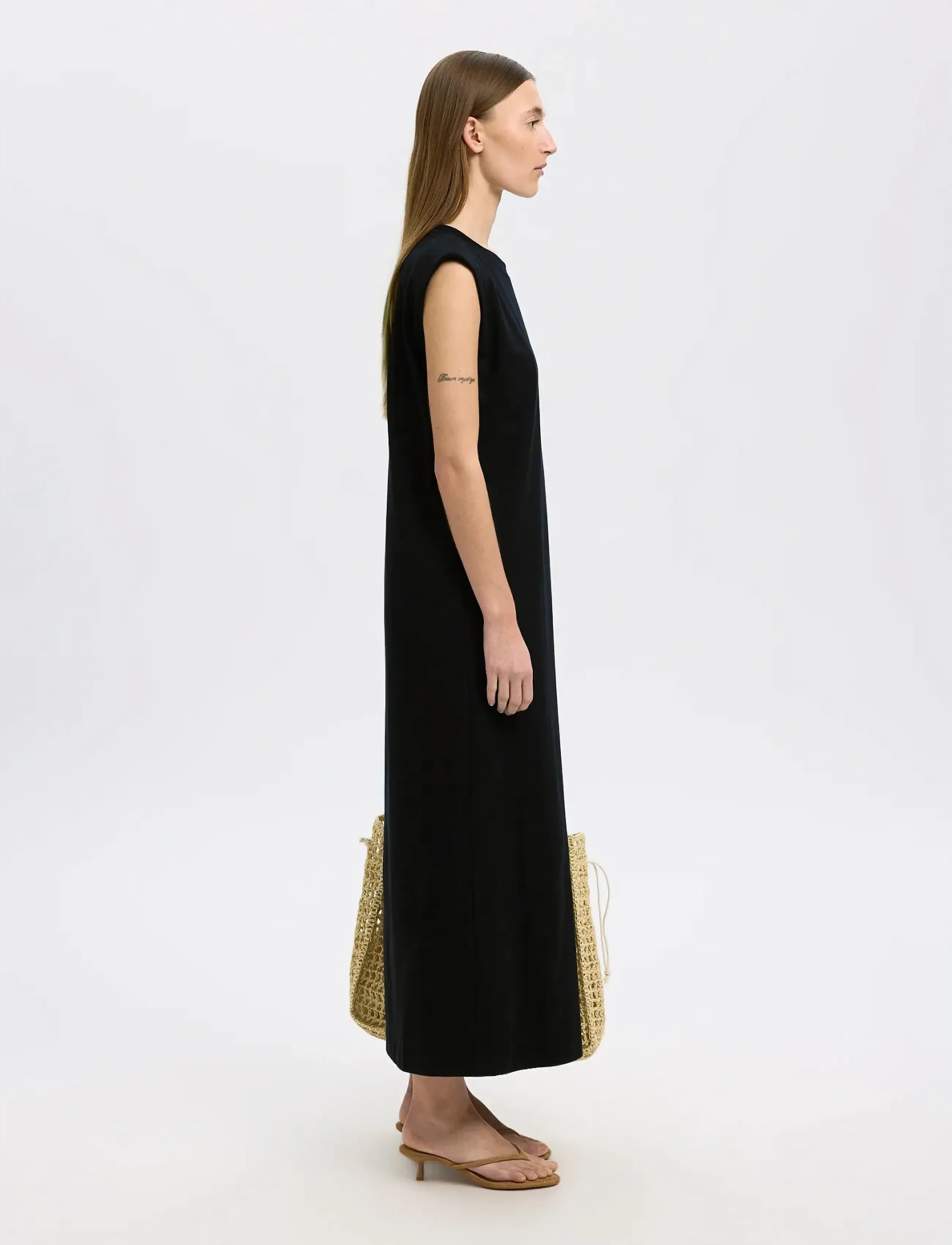 Selected - SLFHALLEY SL ANKLE DRESS NOOS - maksikleidid - black - 3